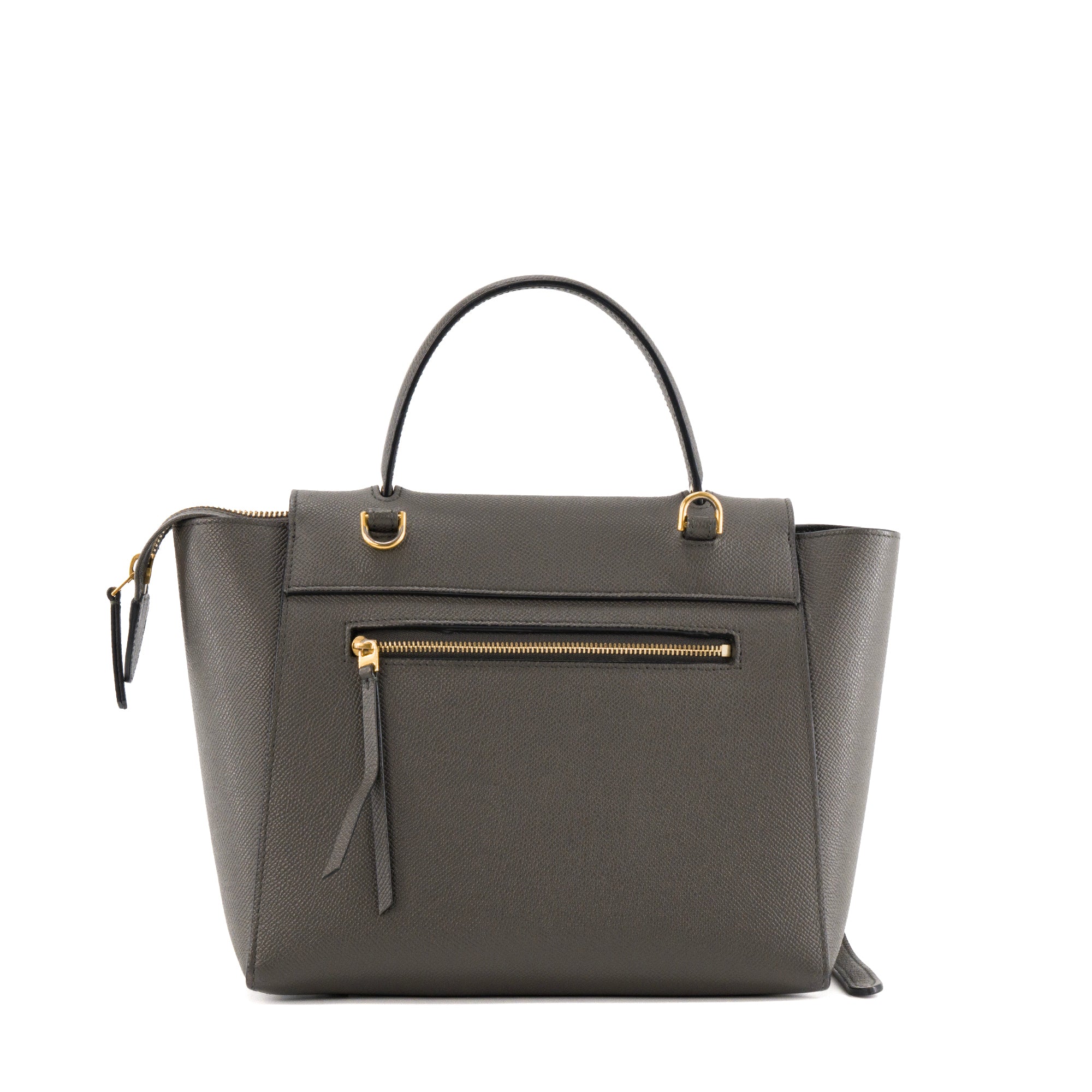 CELINE - Sac à bandoulière Belt Micro Celine en cuir grainé gris