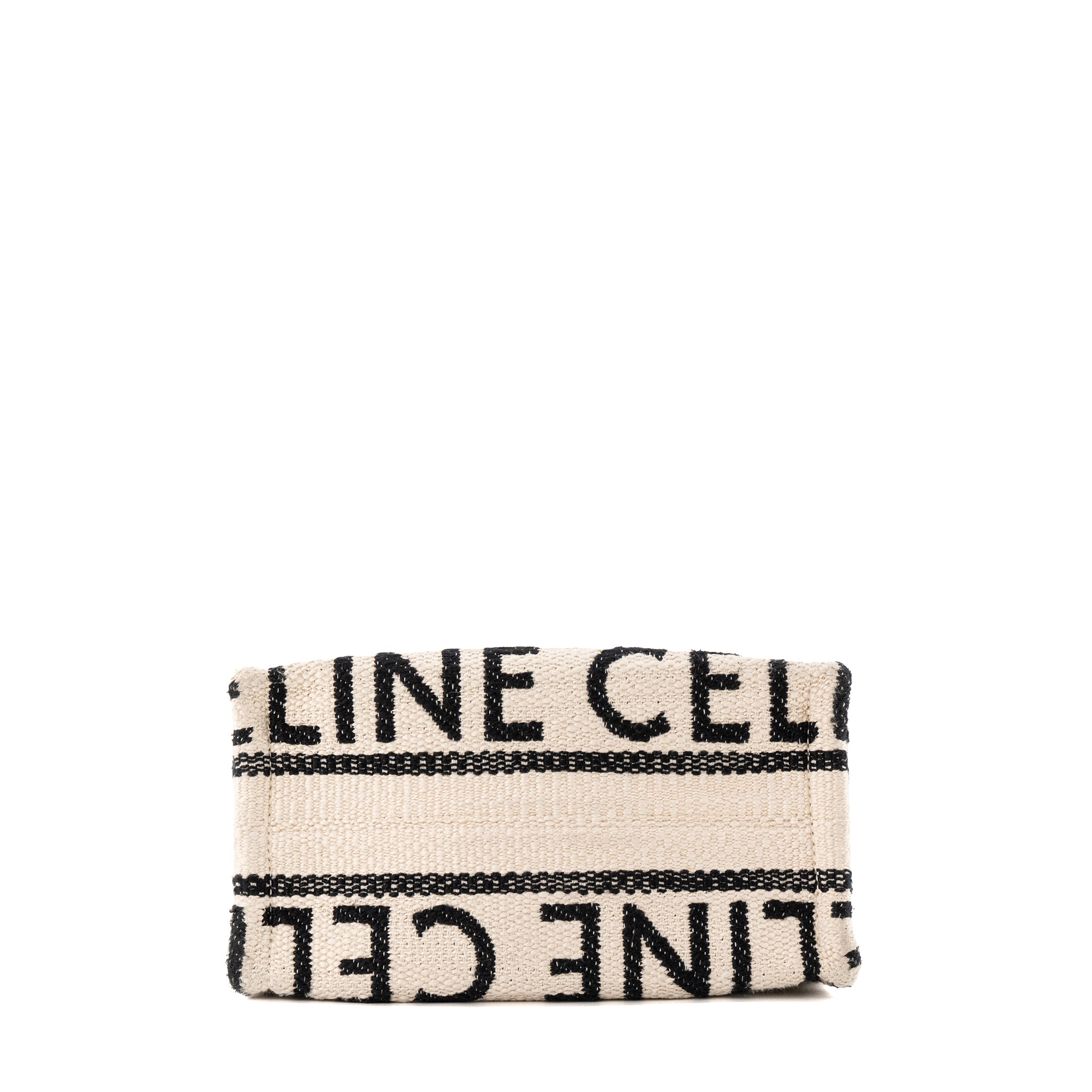 CELINE - Sac à bandoulière Cabas Thais Celine en toile beige et noire