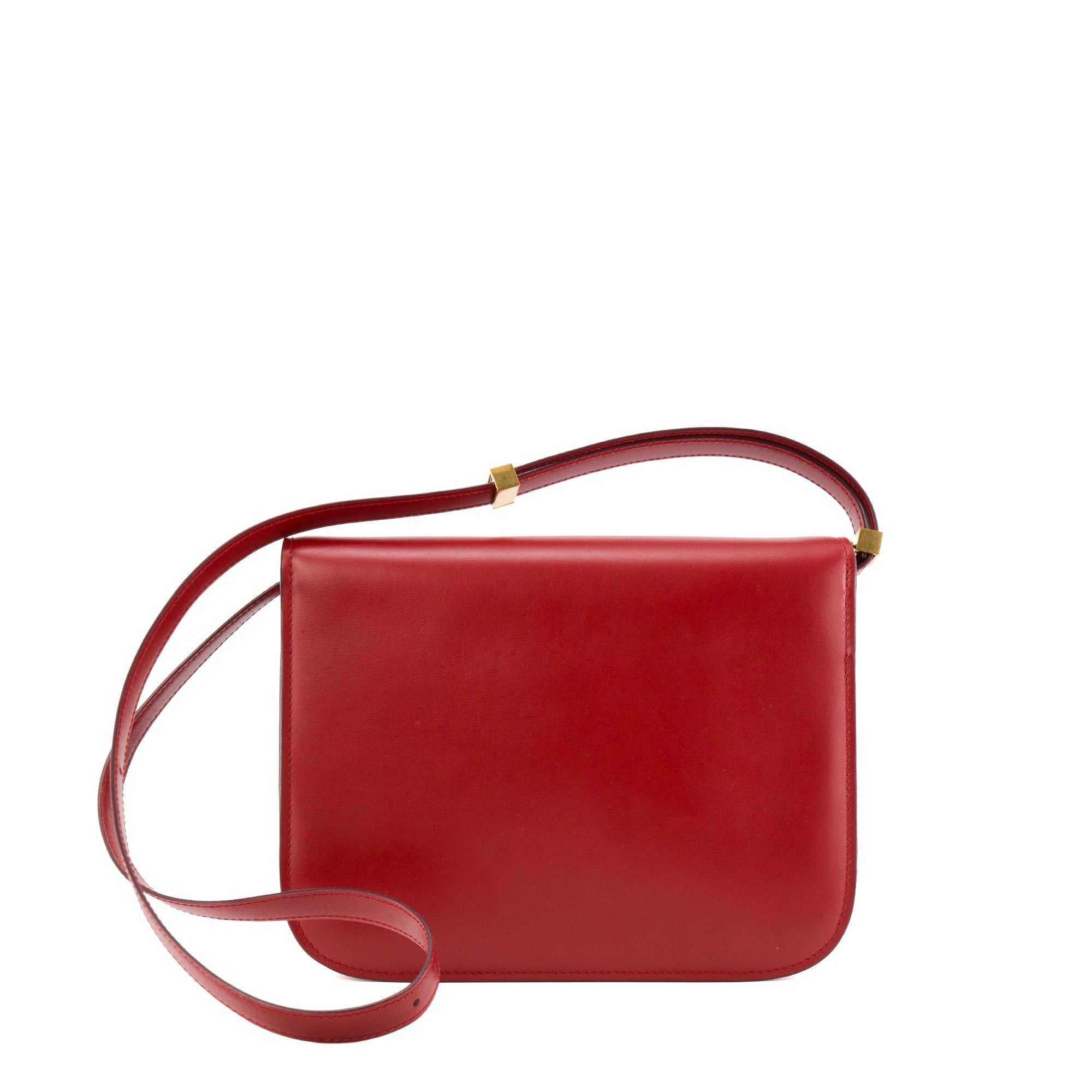 CELINE - Sac à bandoulière Classic Box Celine en cuir lisse rouge