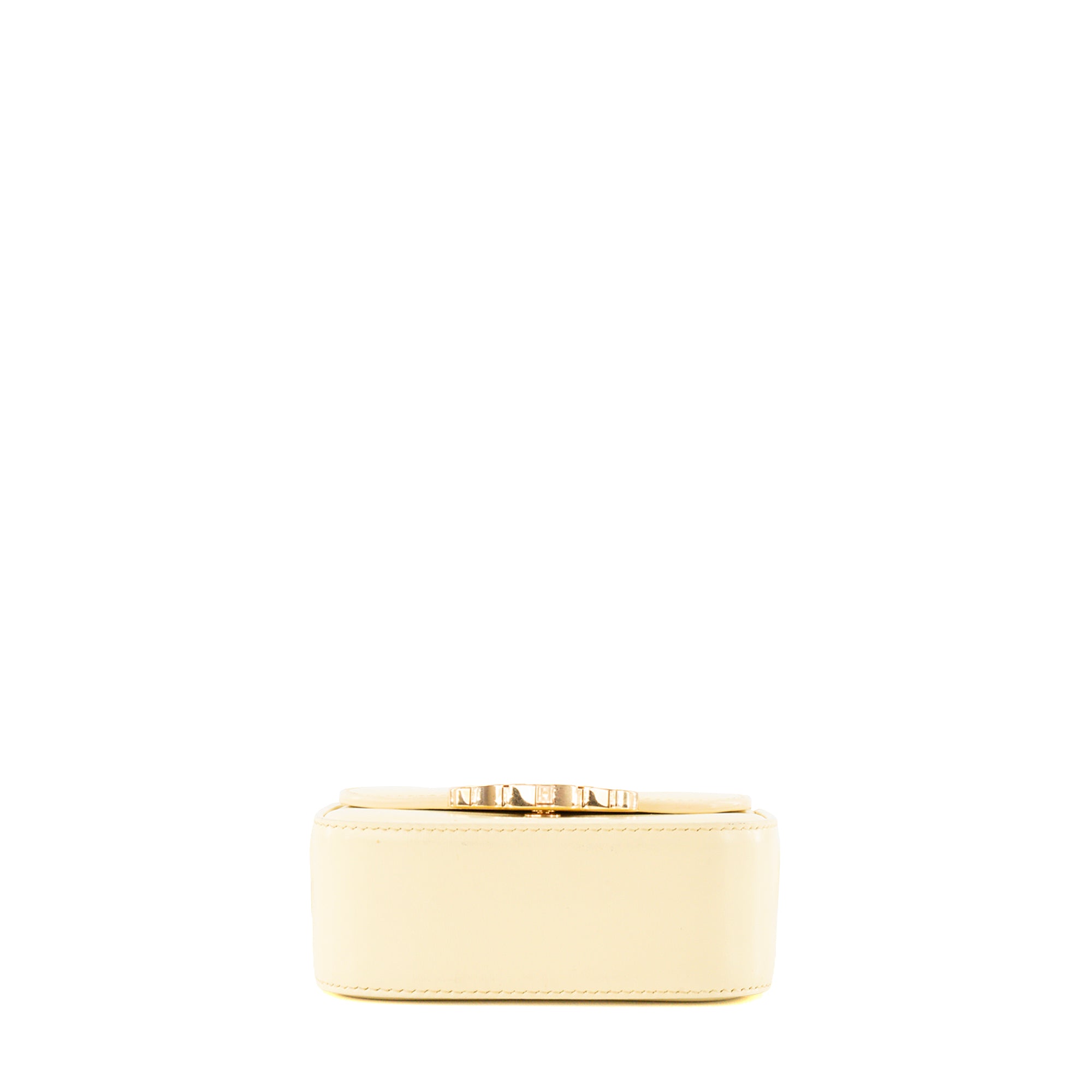 CELINE - Sac à bandoulière Claude Triomphe mini Celine en cuir lisse jaune