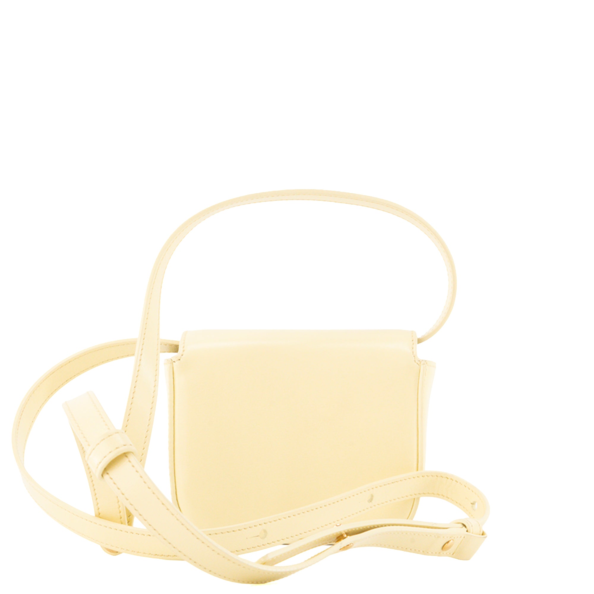CELINE - Sac à bandoulière Claude Triomphe mini Celine en cuir lisse jaune