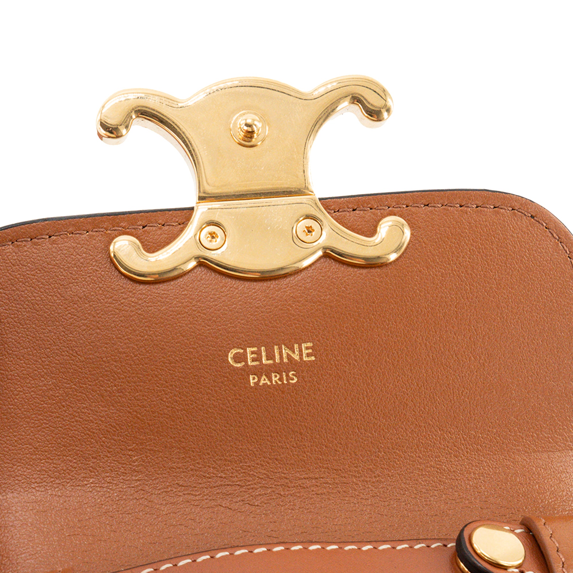 CELINE - Sac à bandoulière Claude Triomphe mini Celine en toile enduite monogrammée triomphe