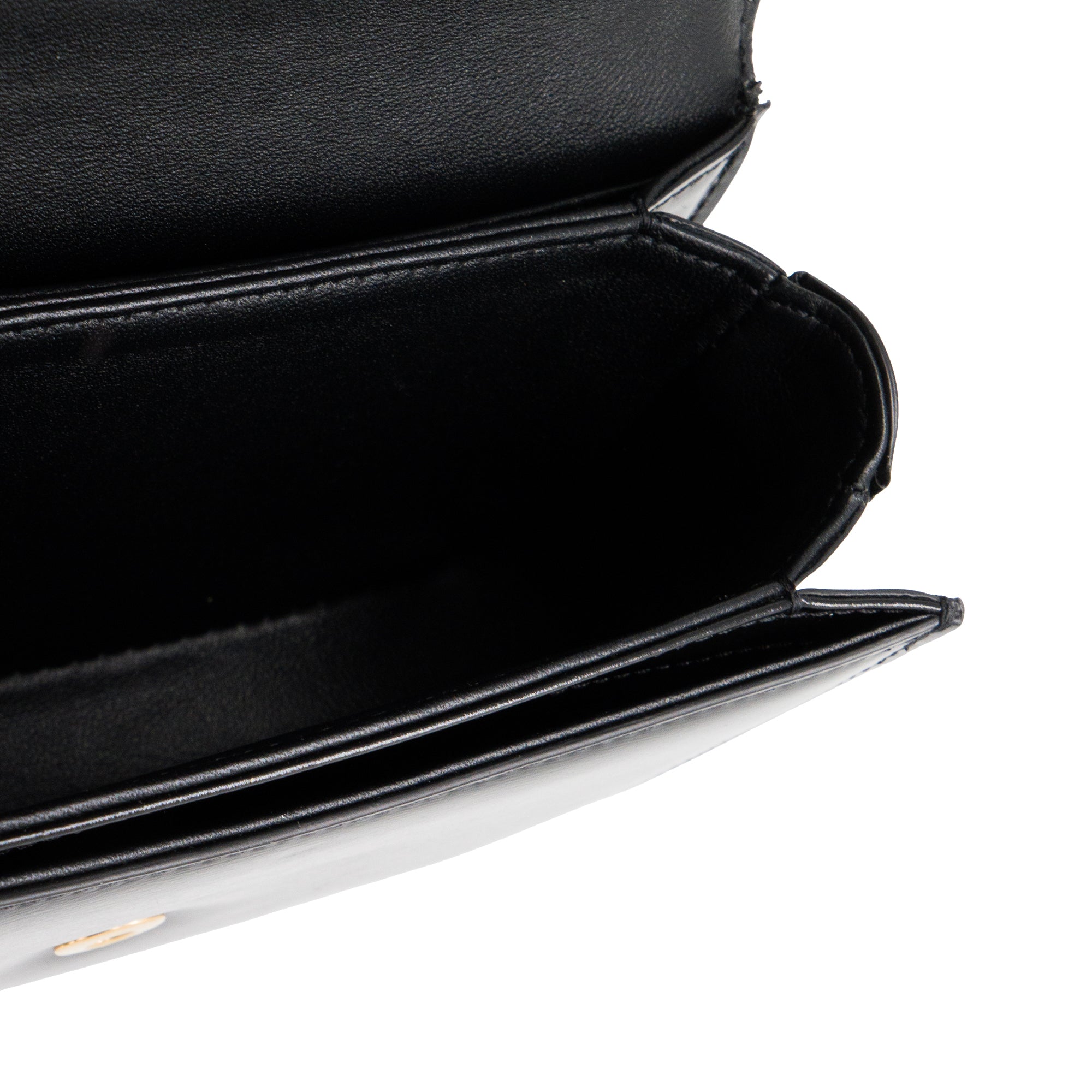 CELINE - Sac à bandoulière Cléa mini Celine en cuir box noir