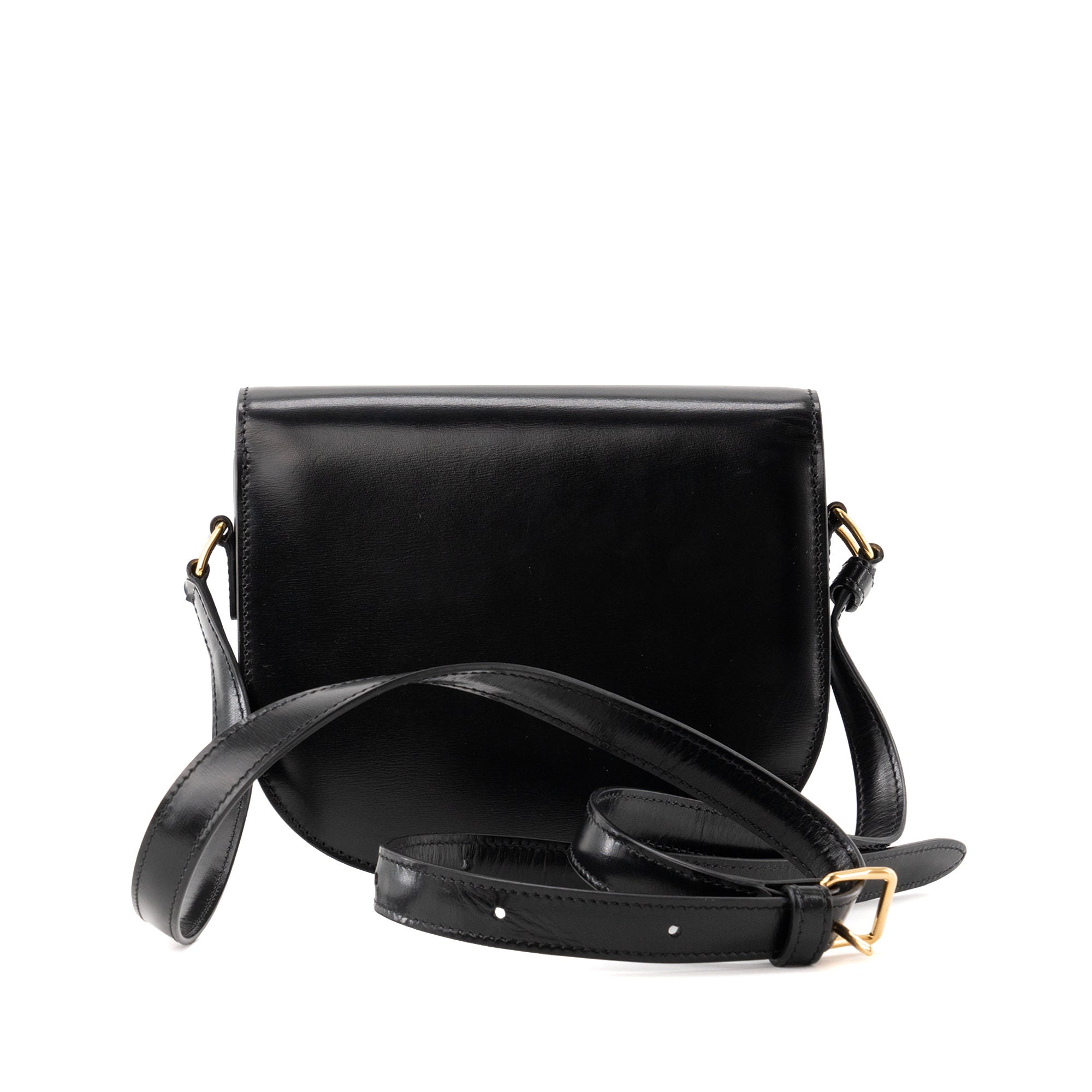 CELINE - Clea Triomphe Bag in Smooth Black Leather