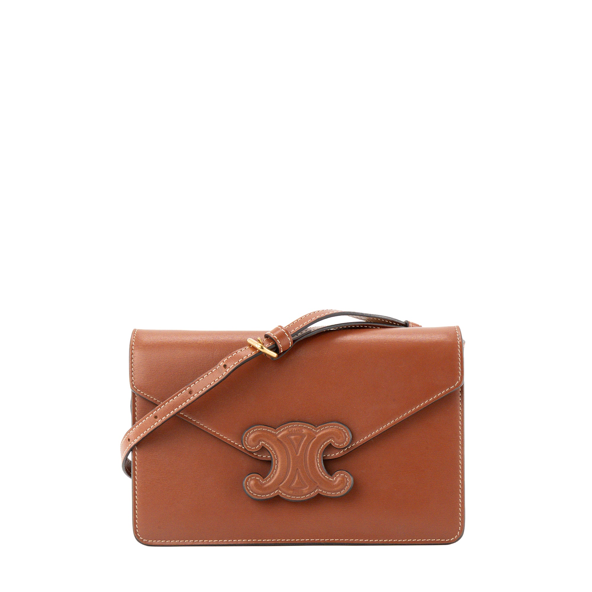 CELINE - Sac à bandoulière Margo Celine en cuir marron