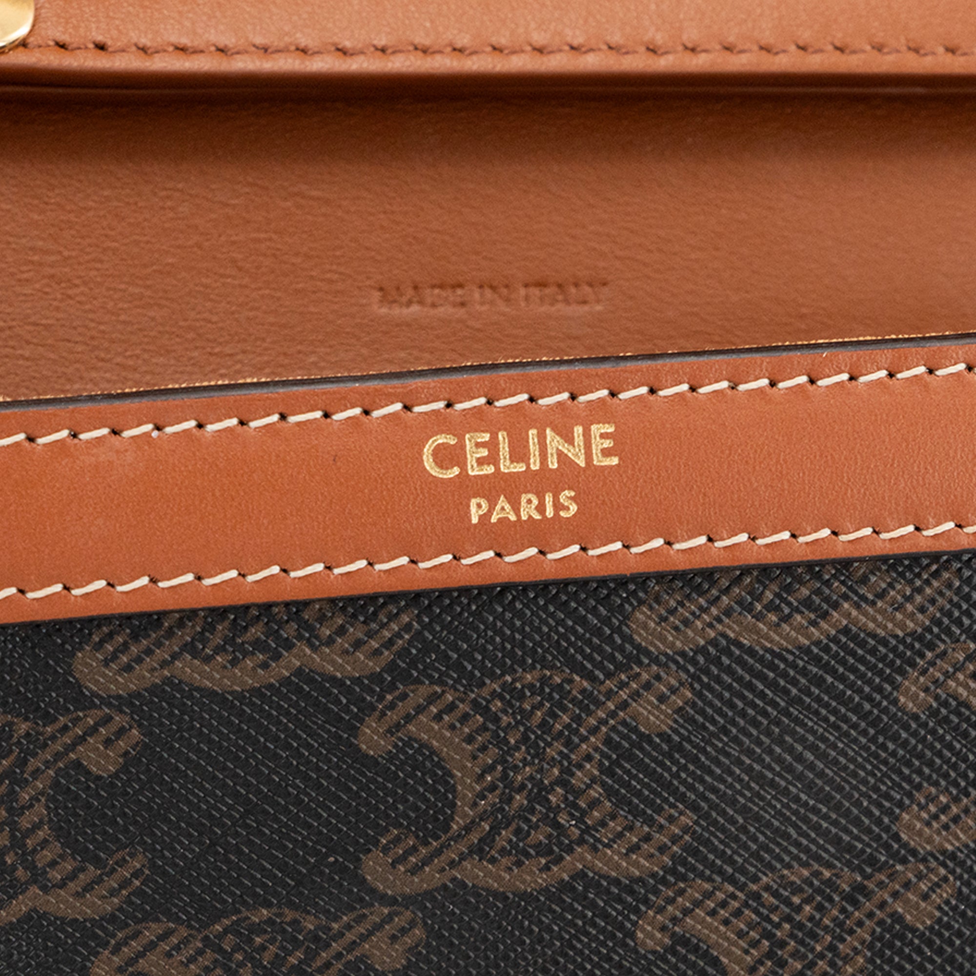 CELINE - Sac à bandoulière Margo Celine en toile enduite et cuir tan