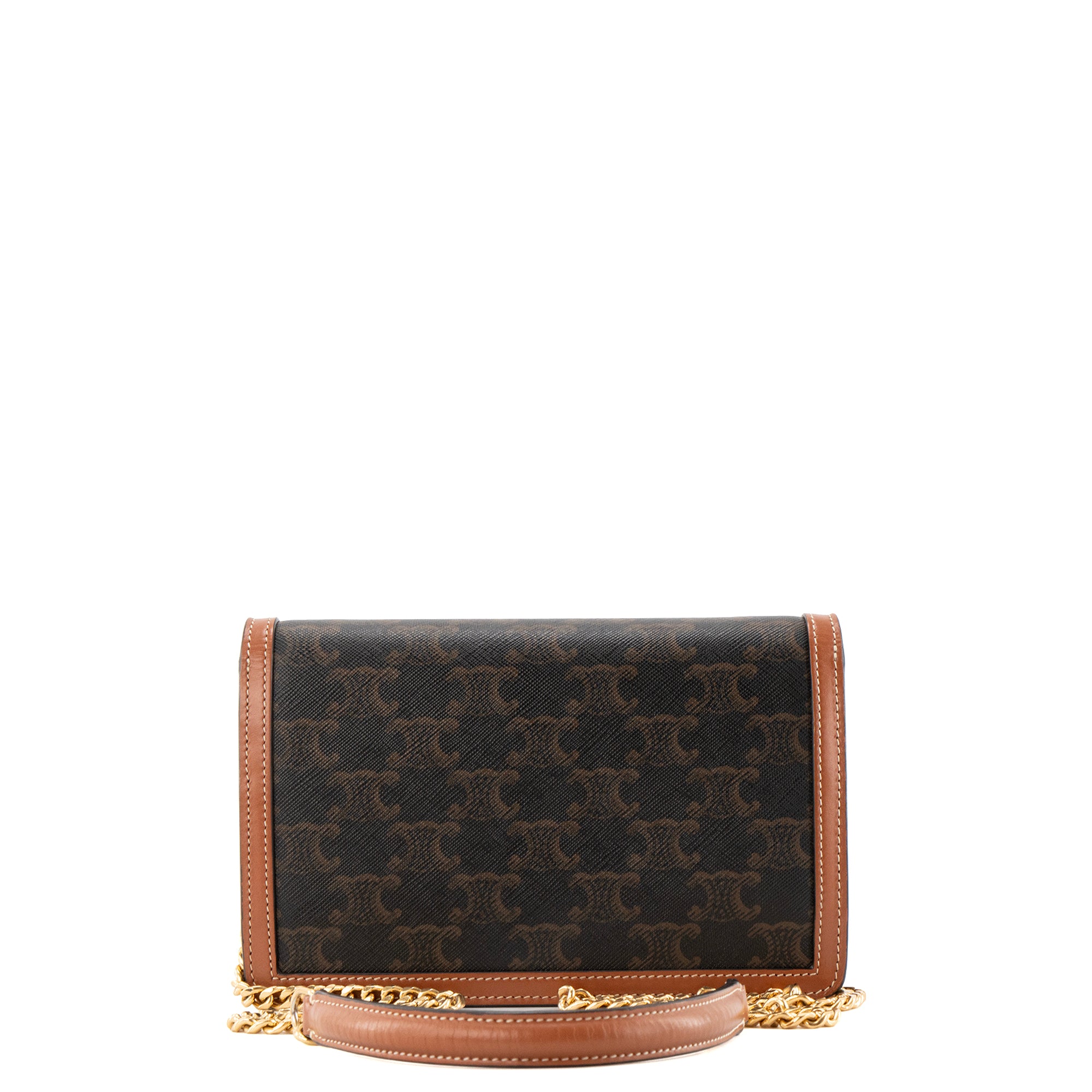 CELINE - Sac à bandoulière Margo Celine en toile enduite et cuir tan