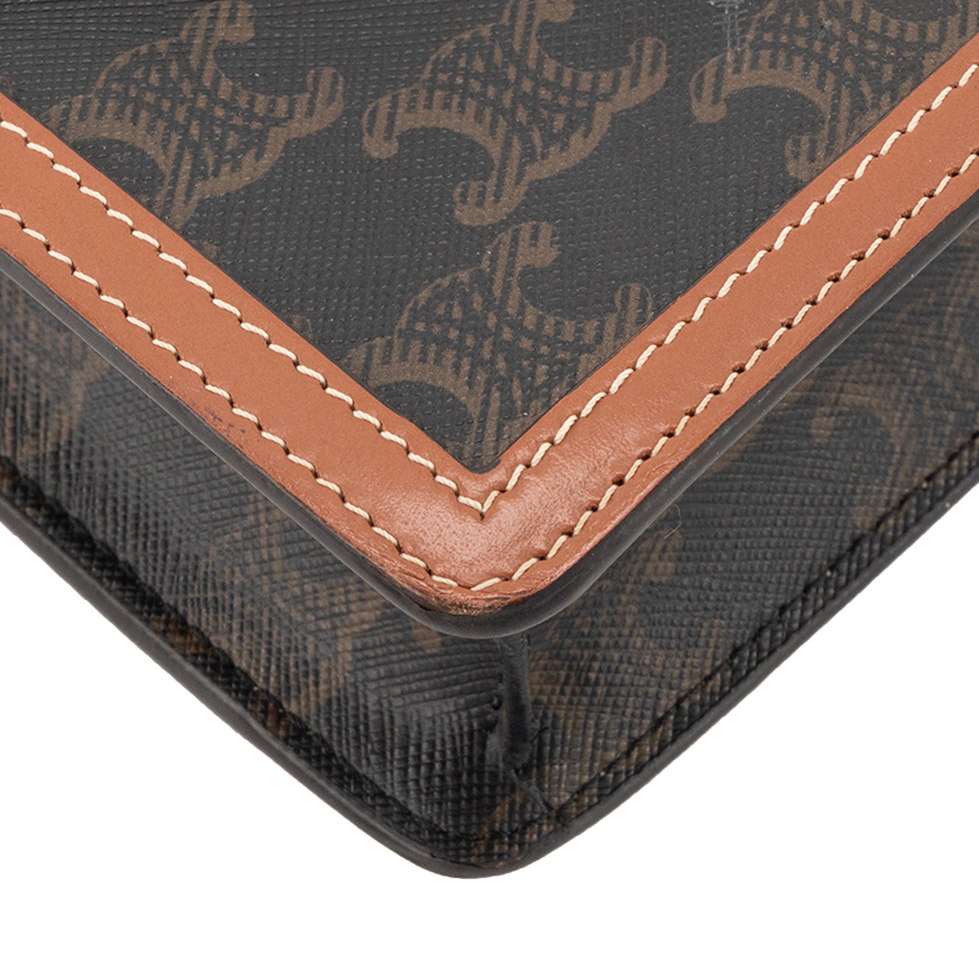 CELINE - Sac à bandoulière Margo Celine en toile enduite et cuir tan