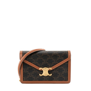 CELINE - Sac à bandoulière Margo Celine en toile enduite et cuir tan