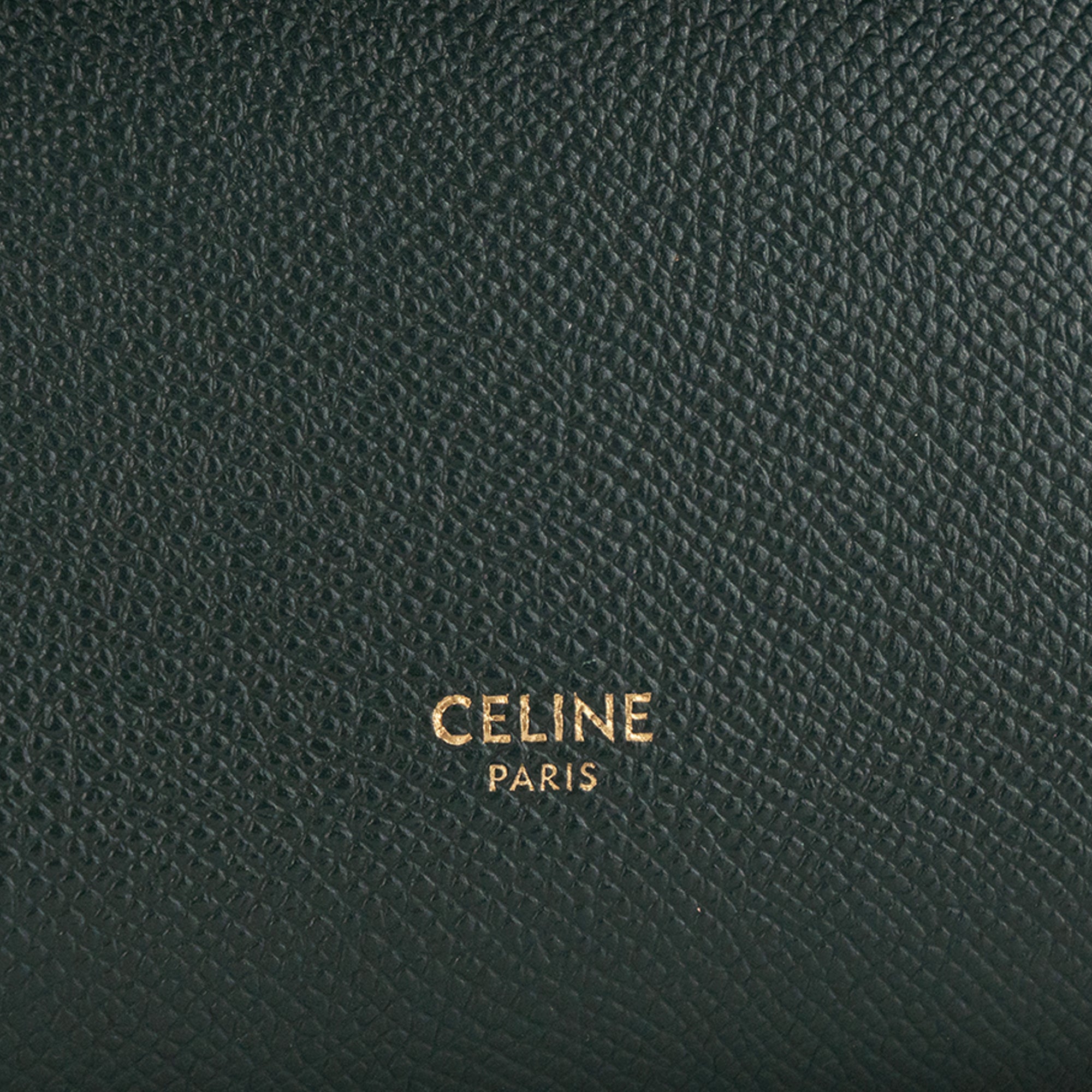 CELINE - Sac à bandoulière Nano Belt Celine en cuir grainé vert foncé