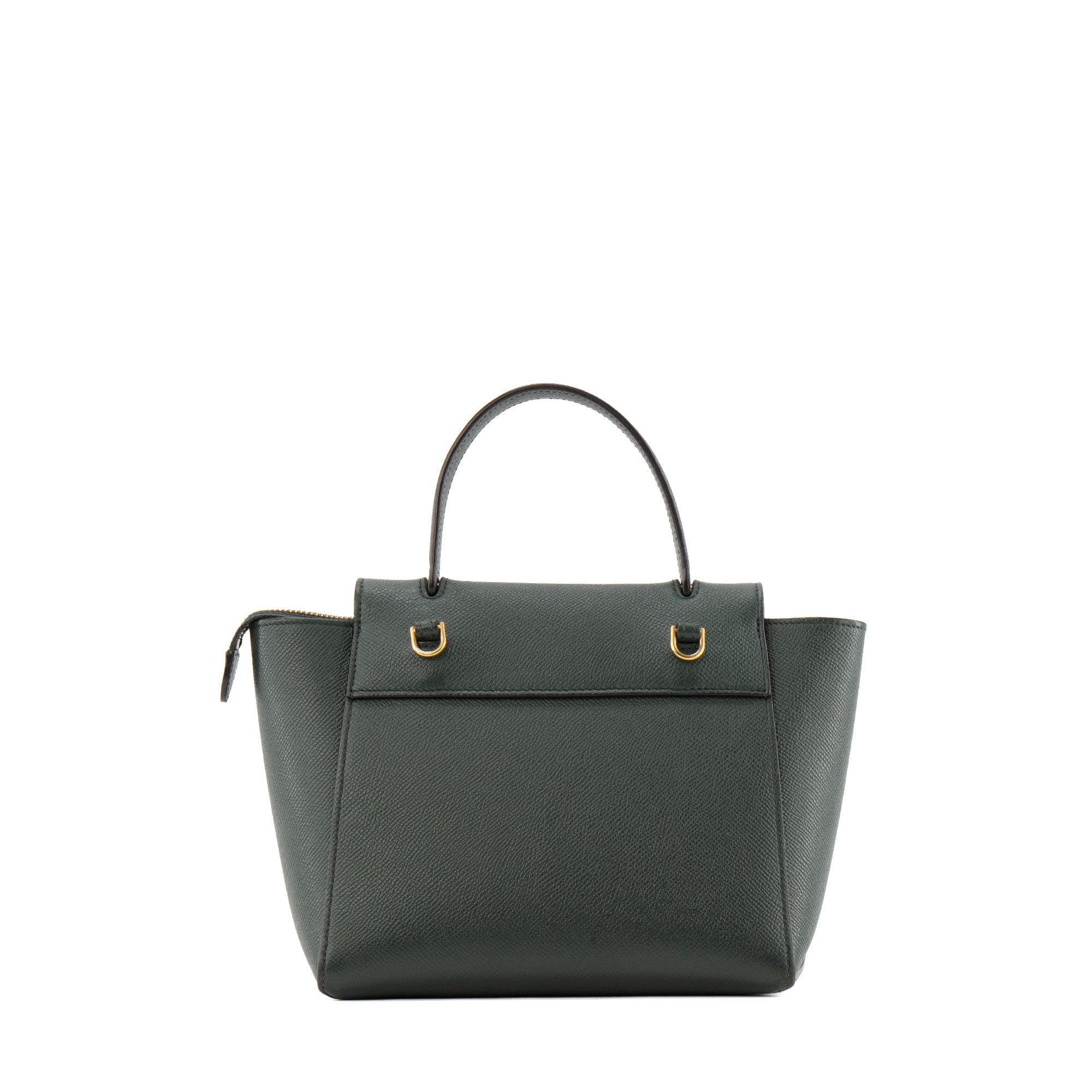 CELINE - Sac à bandoulière Nano Belt Celine en cuir grainé vert foncé