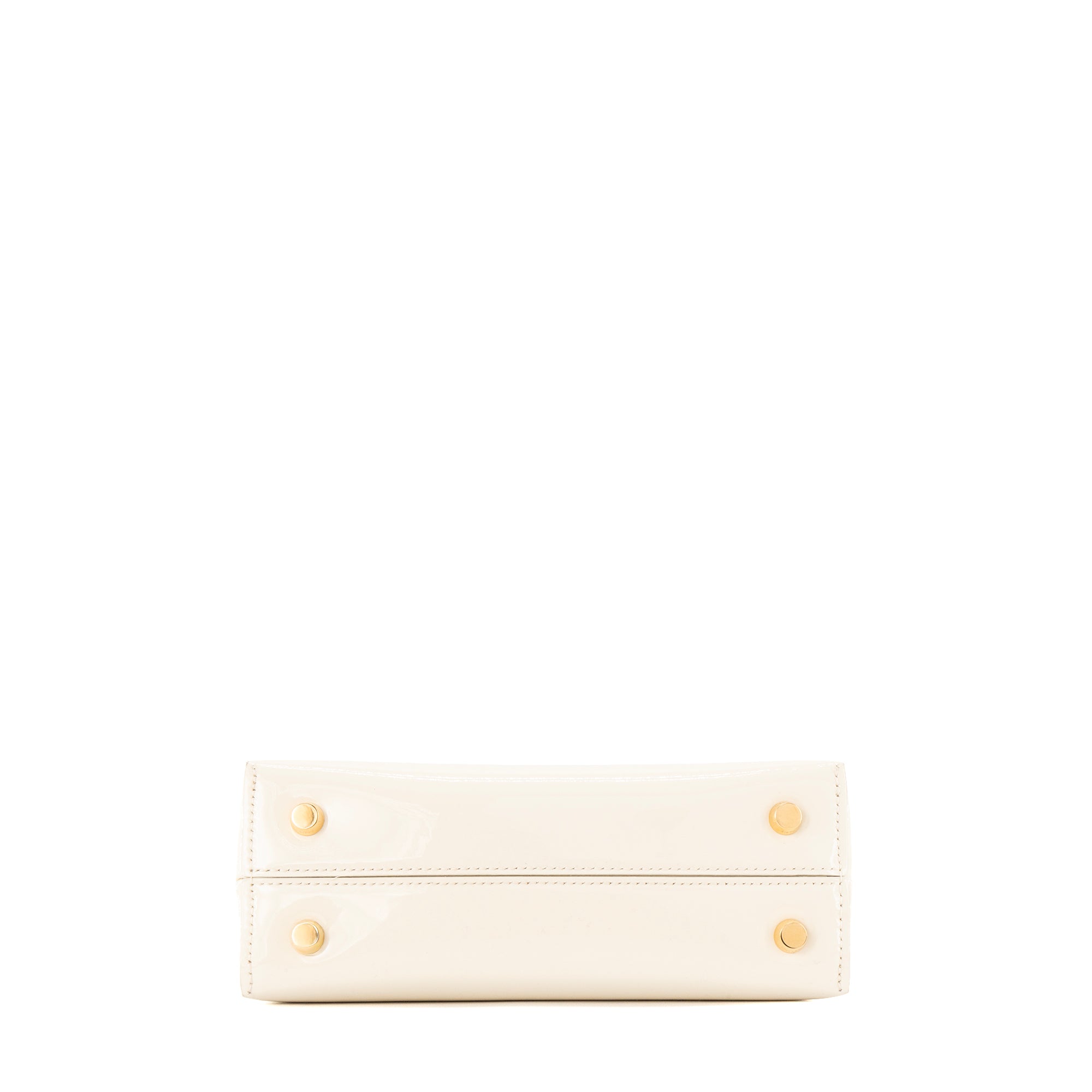 CELINE - Sac à bandoulière Nino Teen Celine en cuir verni écru