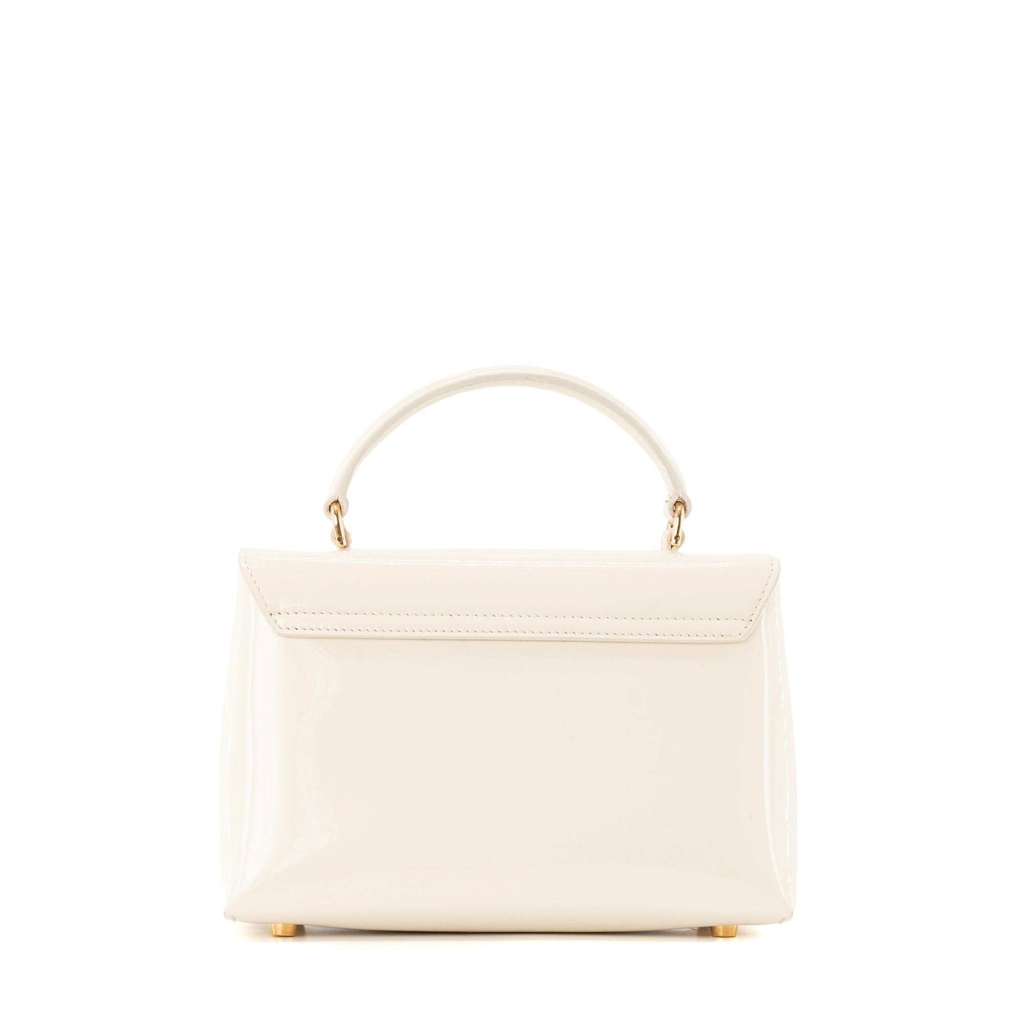 CELINE - Sac à bandoulière Nino Teen Celine en cuir verni écru