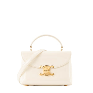 CELINE - Sac à bandoulière Nino Teen Celine en cuir verni écru