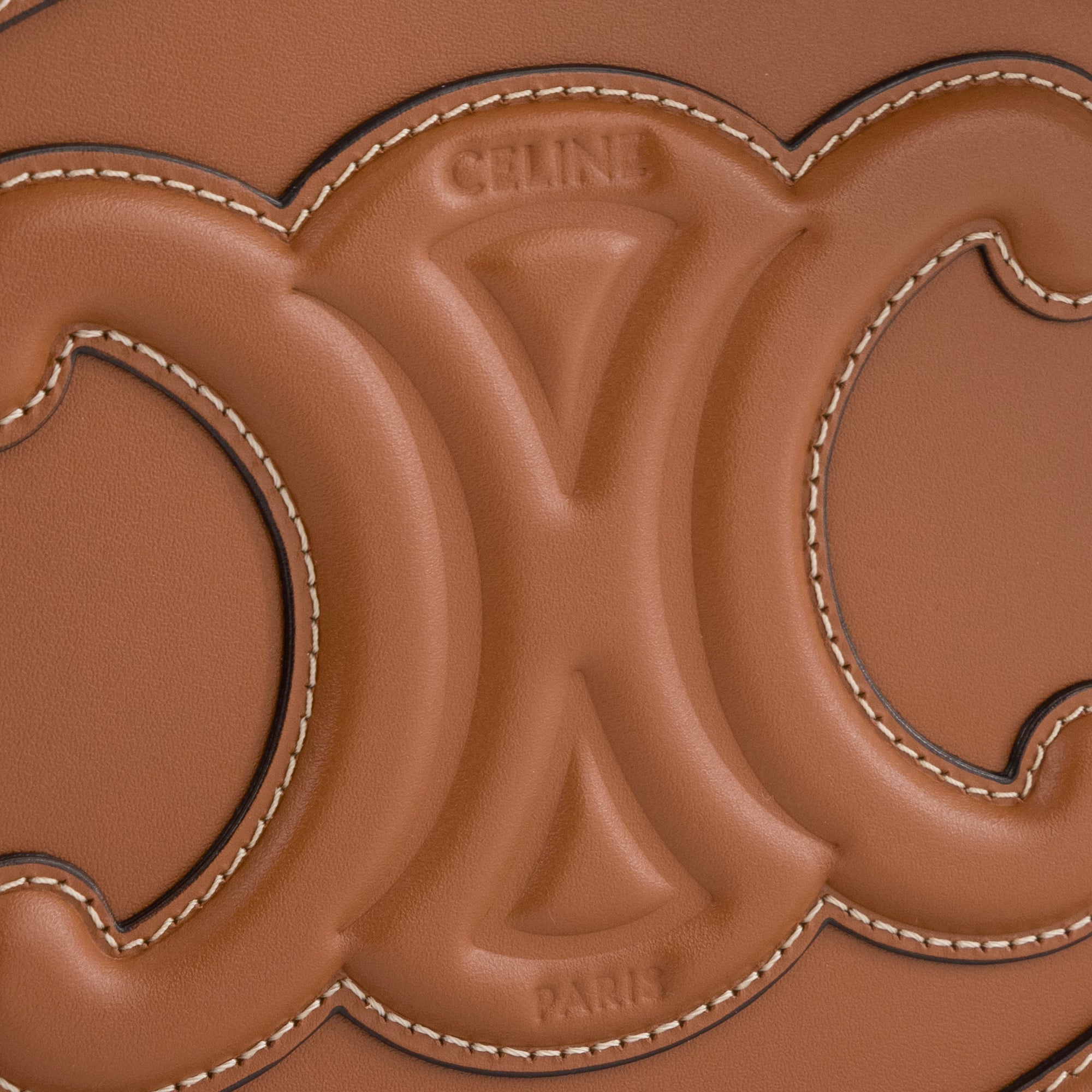 CELINE - Sac à bandoulière Ovale Triomphe Celine en cuir lisse marron