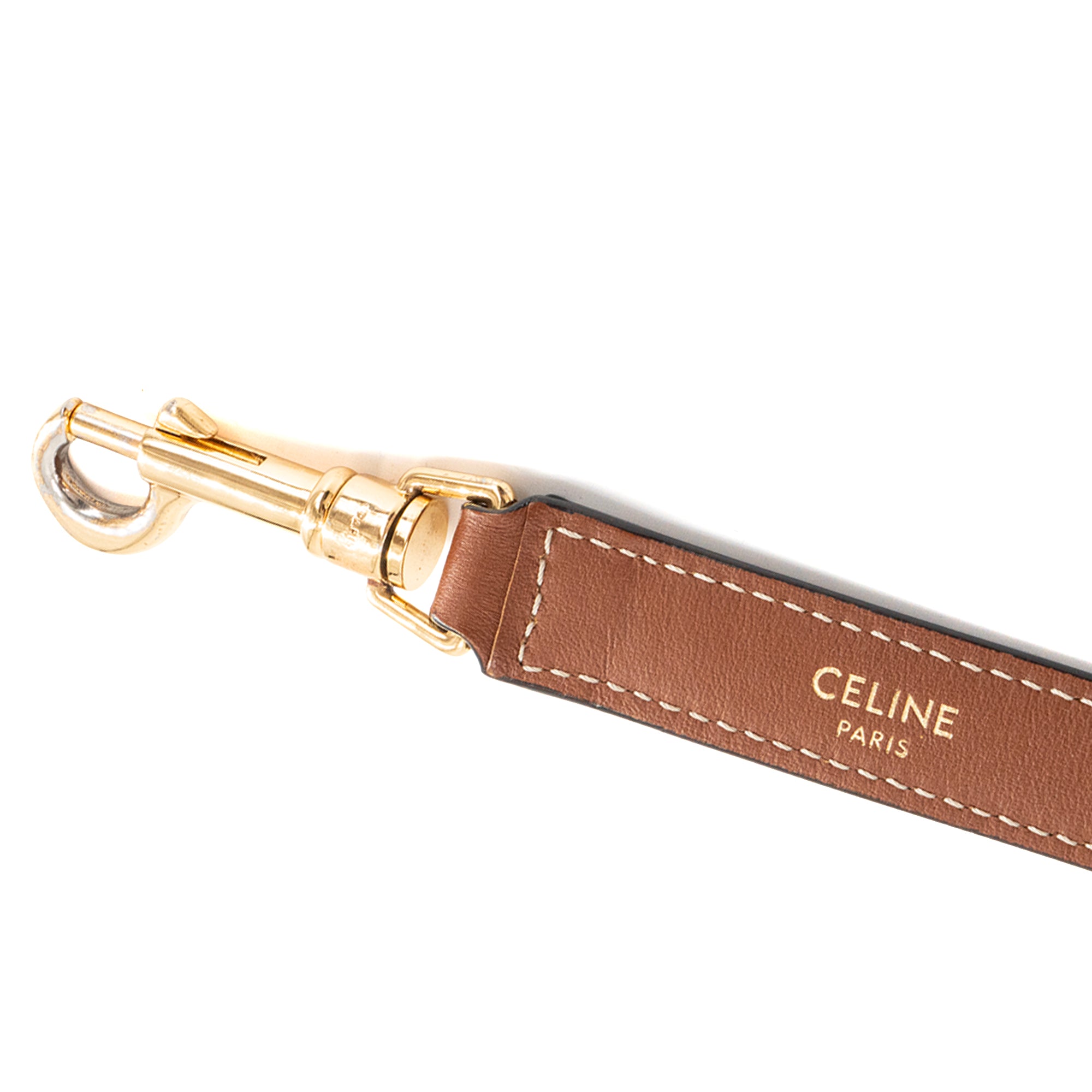 CELINE - Sac à bandoulière Seau 16 Celine en cuir lisse marron