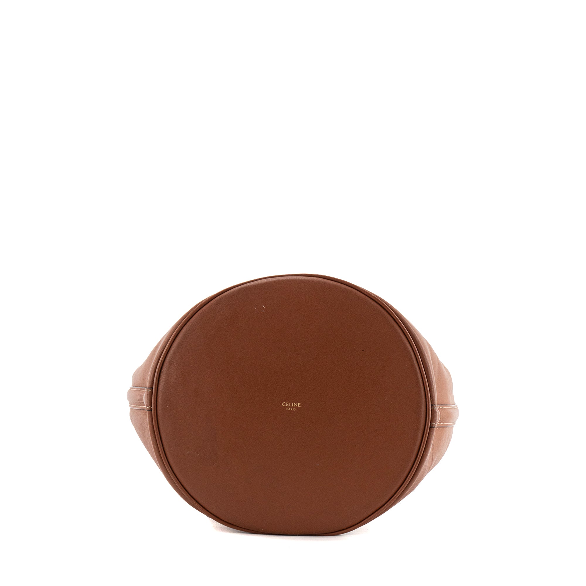 CELINE - Sac à bandoulière Seau 16 Celine en cuir lisse marron