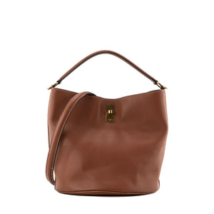 CELINE - Sac à bandoulière Seau 16 Celine en cuir lisse marron