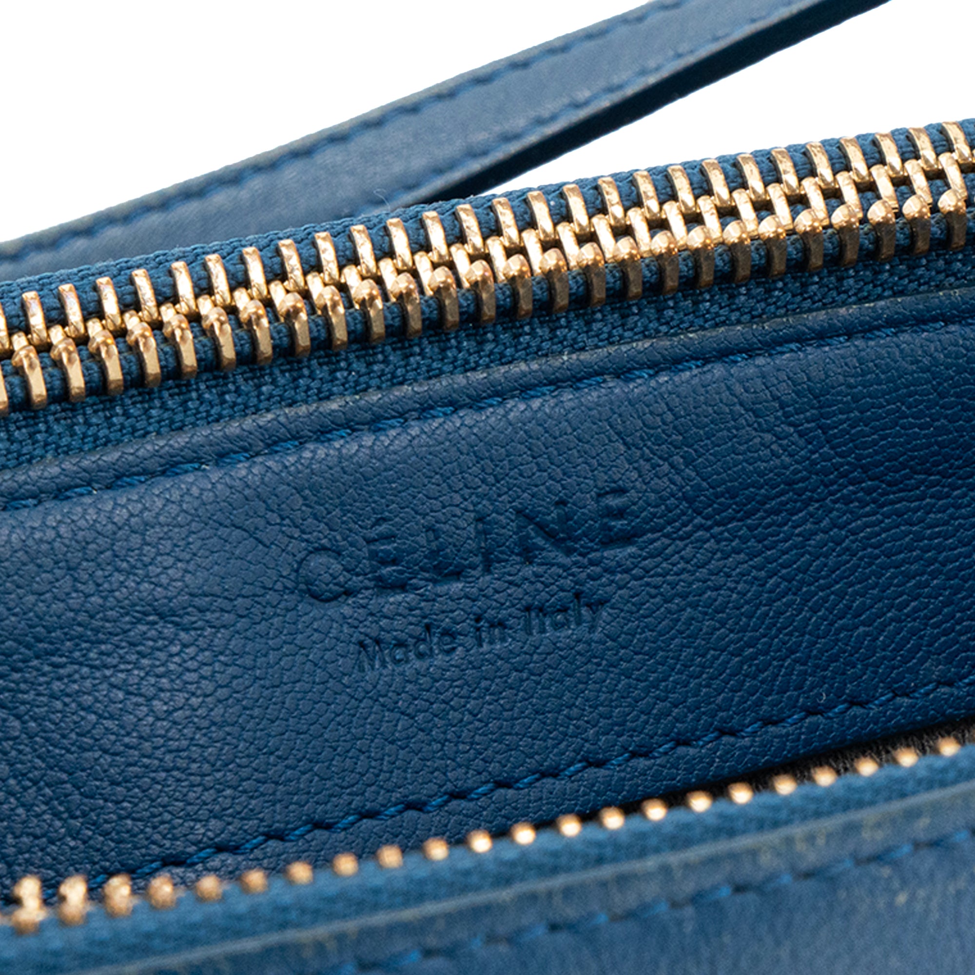 CELINE - Sac à bandoulière Trio Celine en cuir lisse bleu