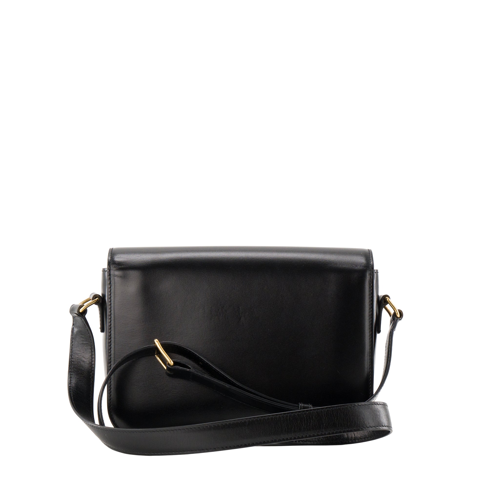 CELINE - Sac à bandoulière Triomphe Celine en cuir box noir