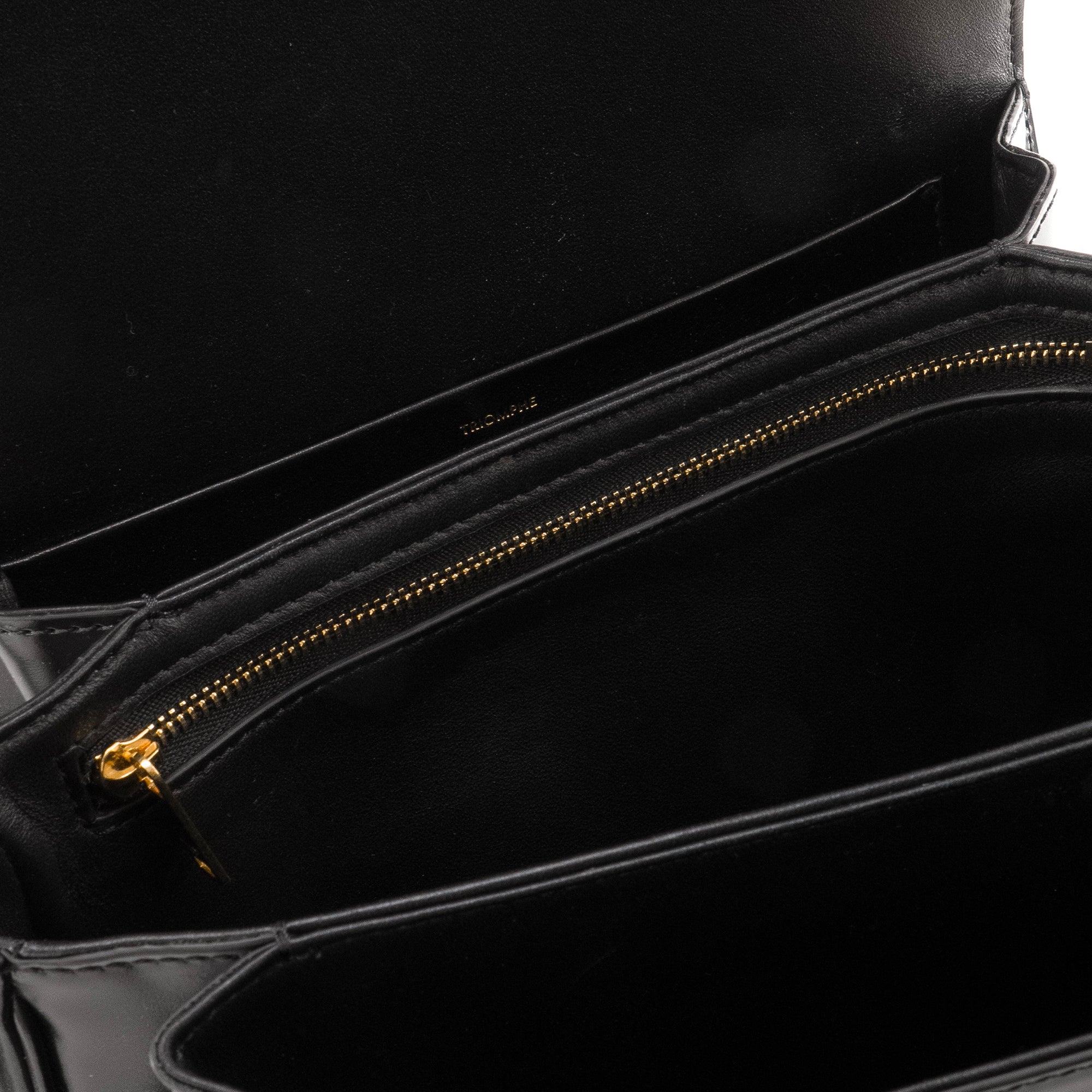 CELINE - Sac à bandoulière Triomphe Celine en cuir box noir