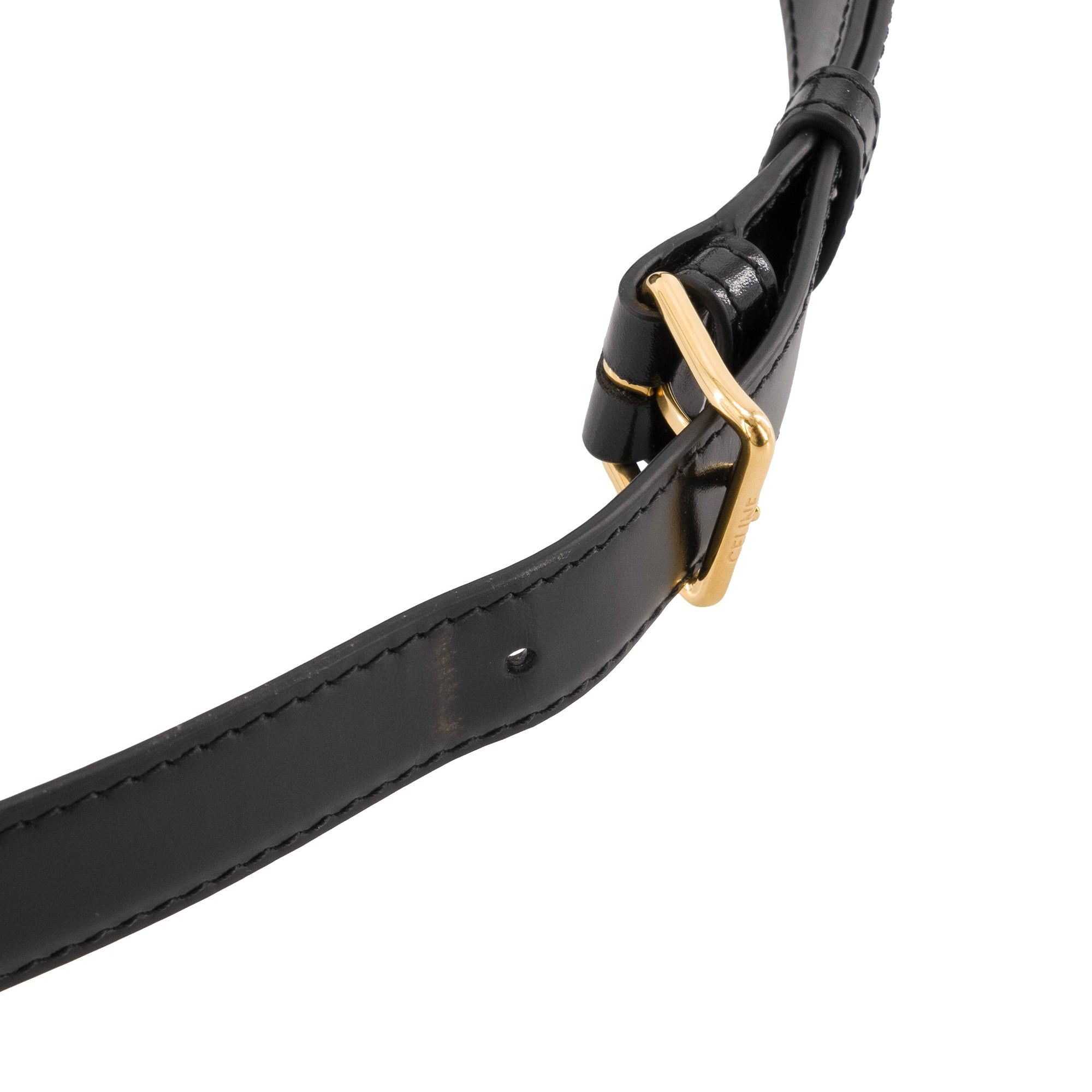 CELINE - Sac à bandoulière Triomphe Celine en cuir box noir