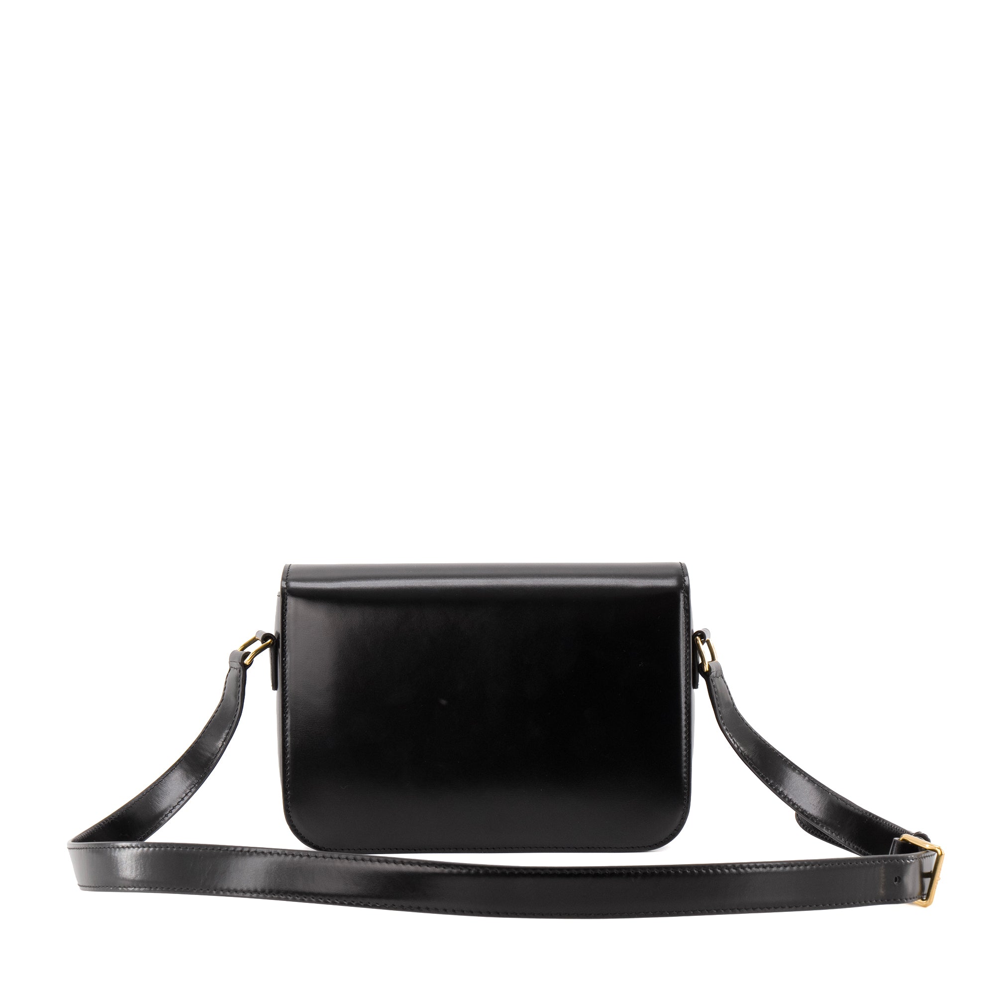 CELINE - Sac à bandoulière Triomphe Celine en cuir box noir