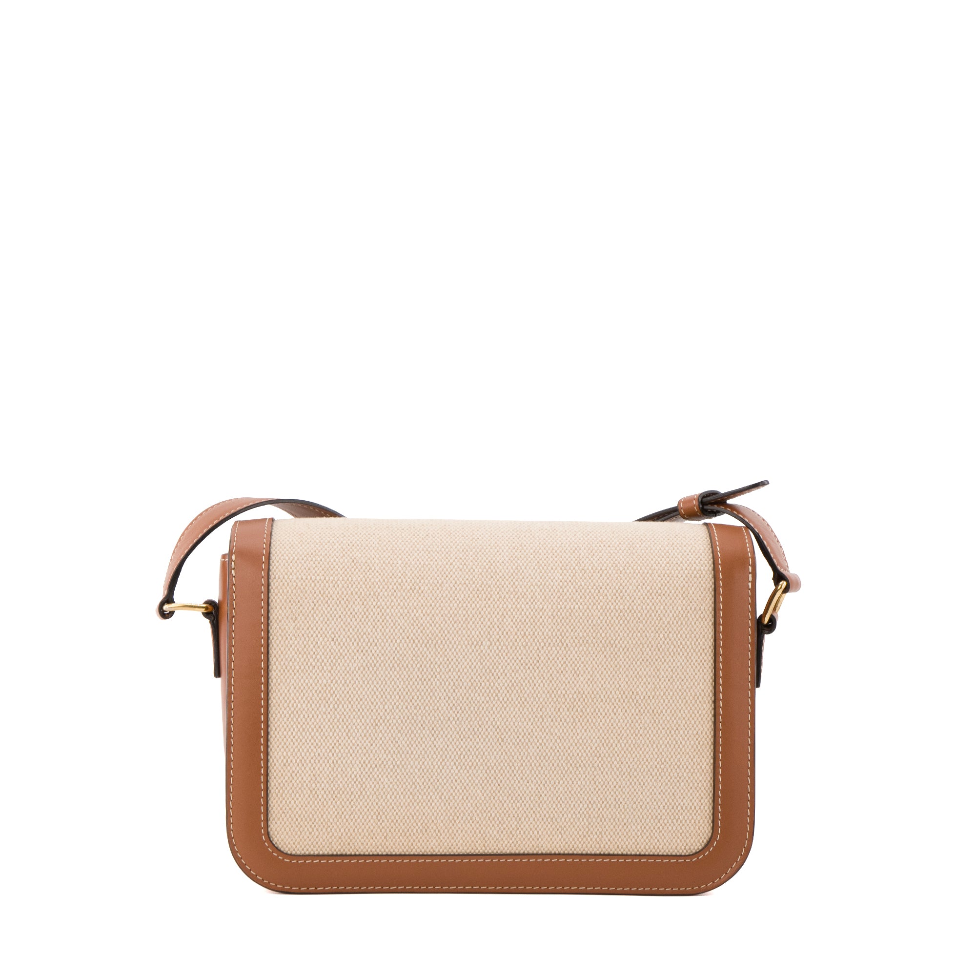 CELINE - Sac à bandoulière Triomphe Celine en cuir tan et toile beige