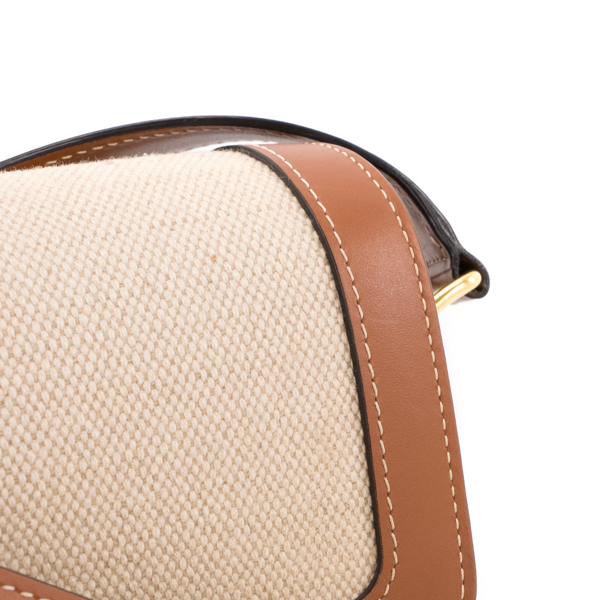 CELINE - Sac à bandoulière Triomphe Celine en cuir tan et toile beige