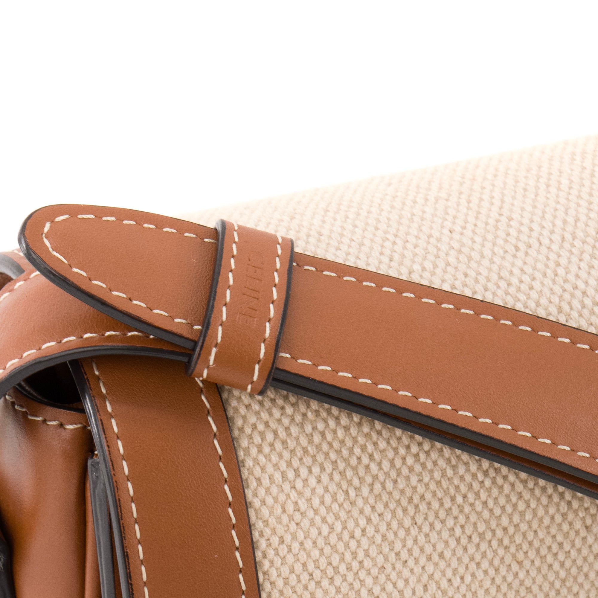 CELINE - Sac à bandoulière Triomphe Celine en cuir tan et toile beige