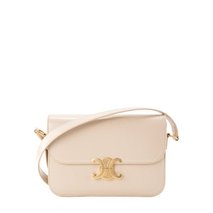CELINE - Sac à bandoulière Triomphe Celine en cuir lisse beige