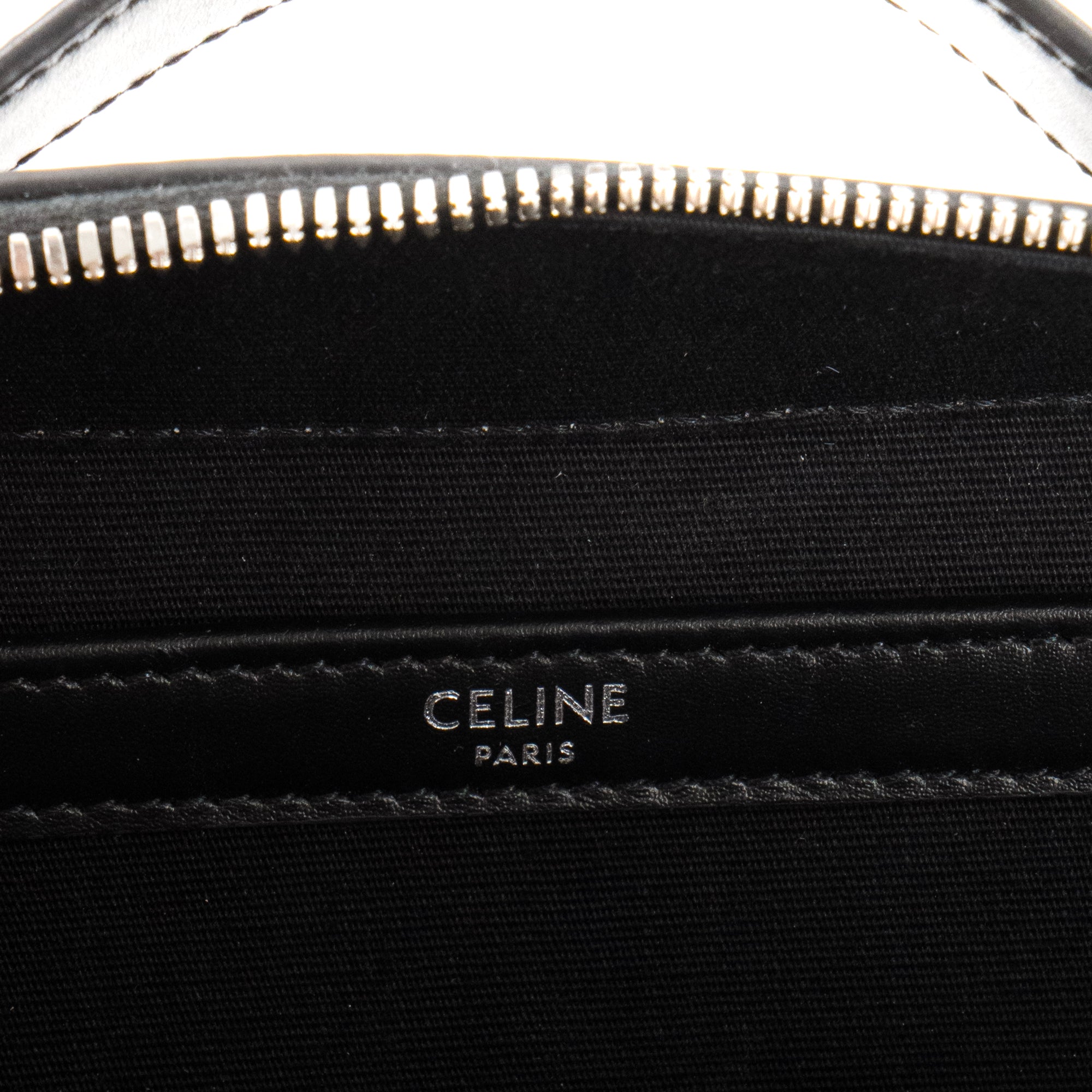 CELINE - Sac à bandoulière Triomphe Celine en cuir noir et toile enduite