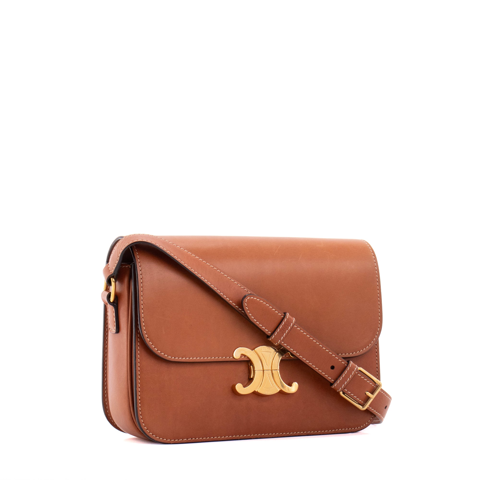 CELINE Sac à bandoulière Triomphe Celine en cuir tan marron – ORMAIN