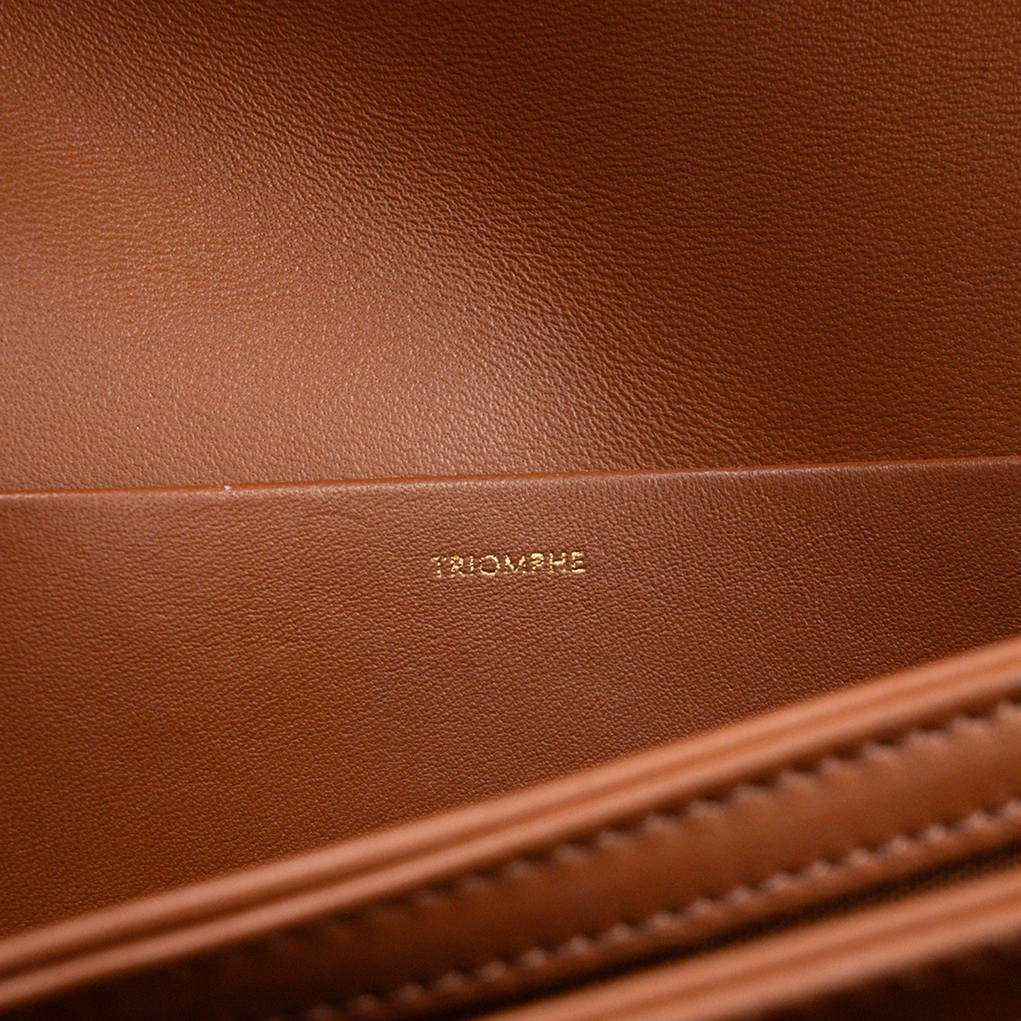 CELINE - Sac à bandoulière Triomphe Celine en toile enduite triomphe marron et cuir tan