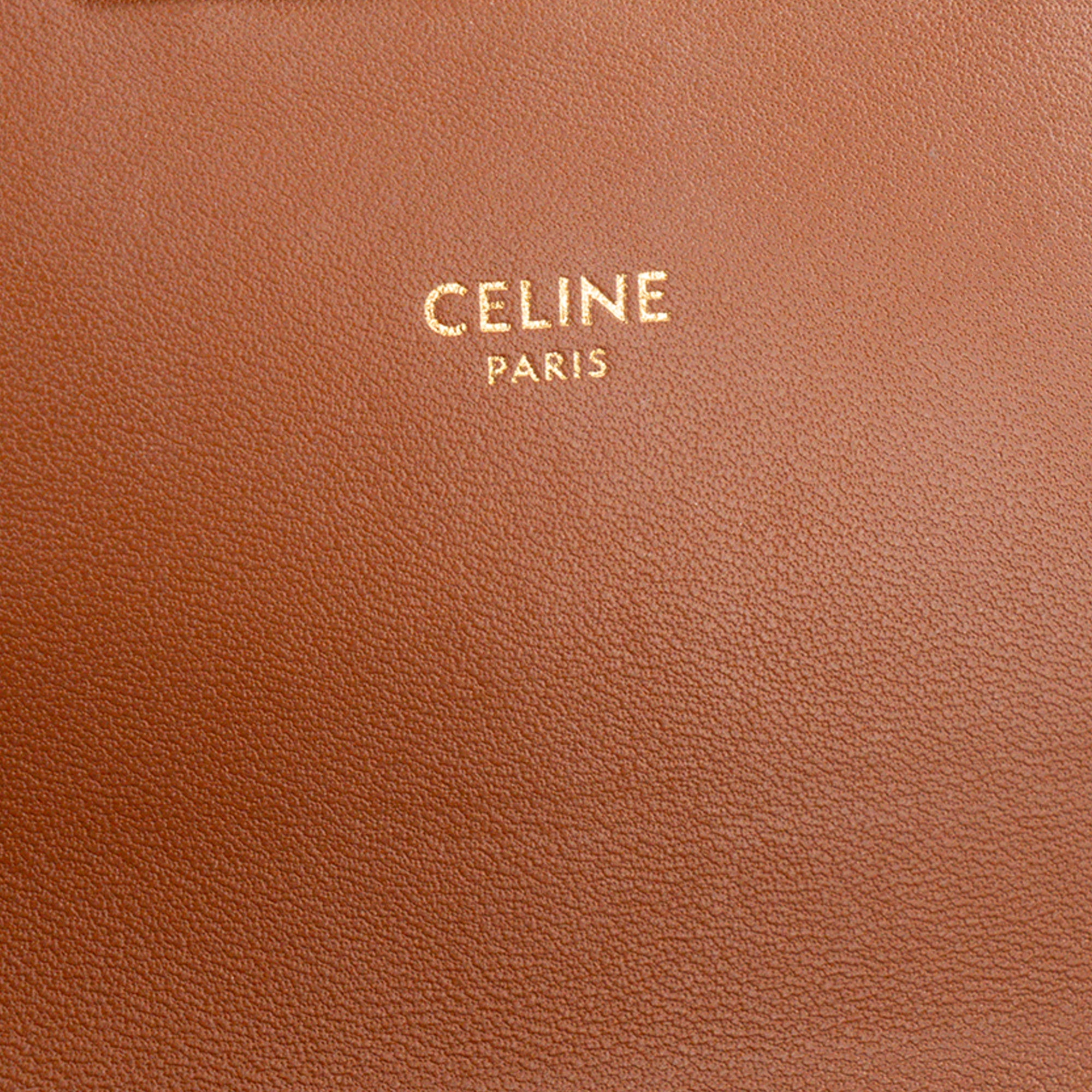 CELINE - Sac à bandoulière Triomphe Celine en toile enduite triomphe marron et cuir tan