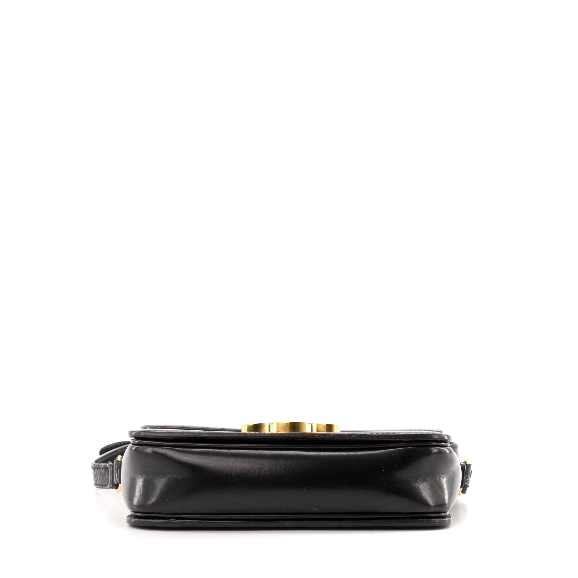 CELINE - Sac à bandoulière Triomphe teen Celine en cuir box noir