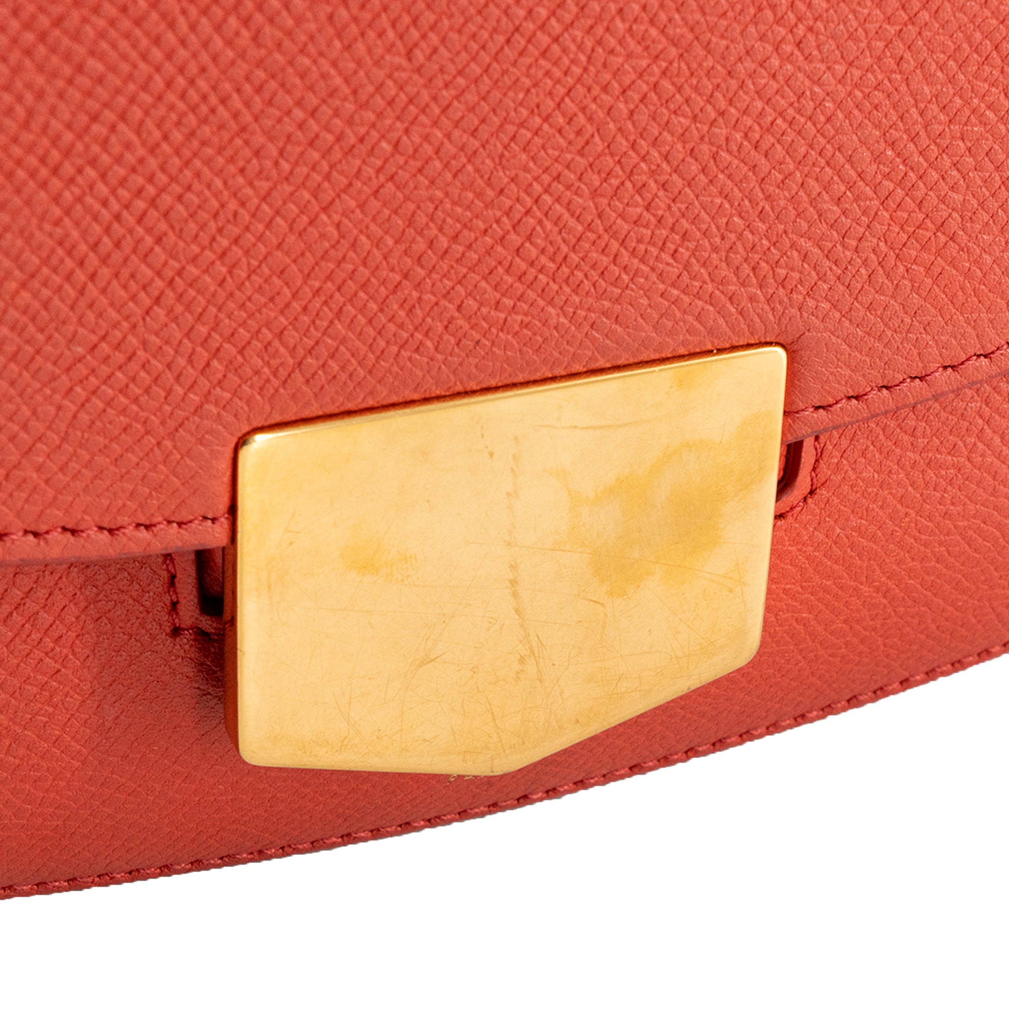 CELINE - Sac à bandoulière Trotteur Celine en cuir grainé orange