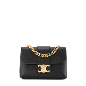CELINE - Sac à bandoulière Victoire mini Celine en cuir grainé noir