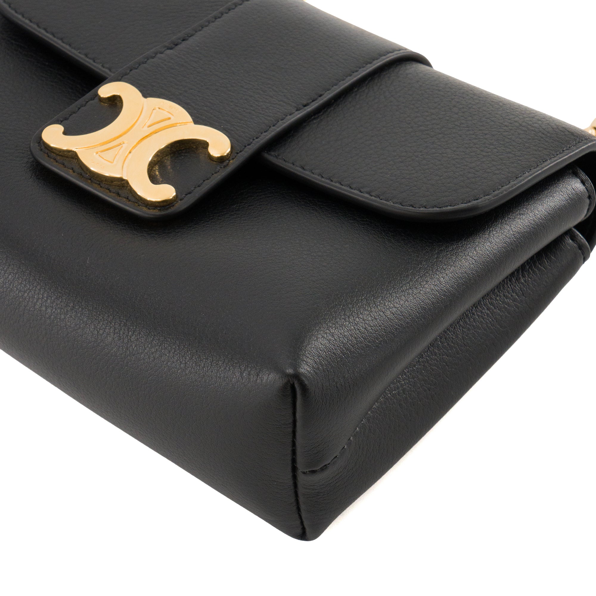 CELINE - Sac à bandoulière Victoire mini Celine en cuir grainé noir