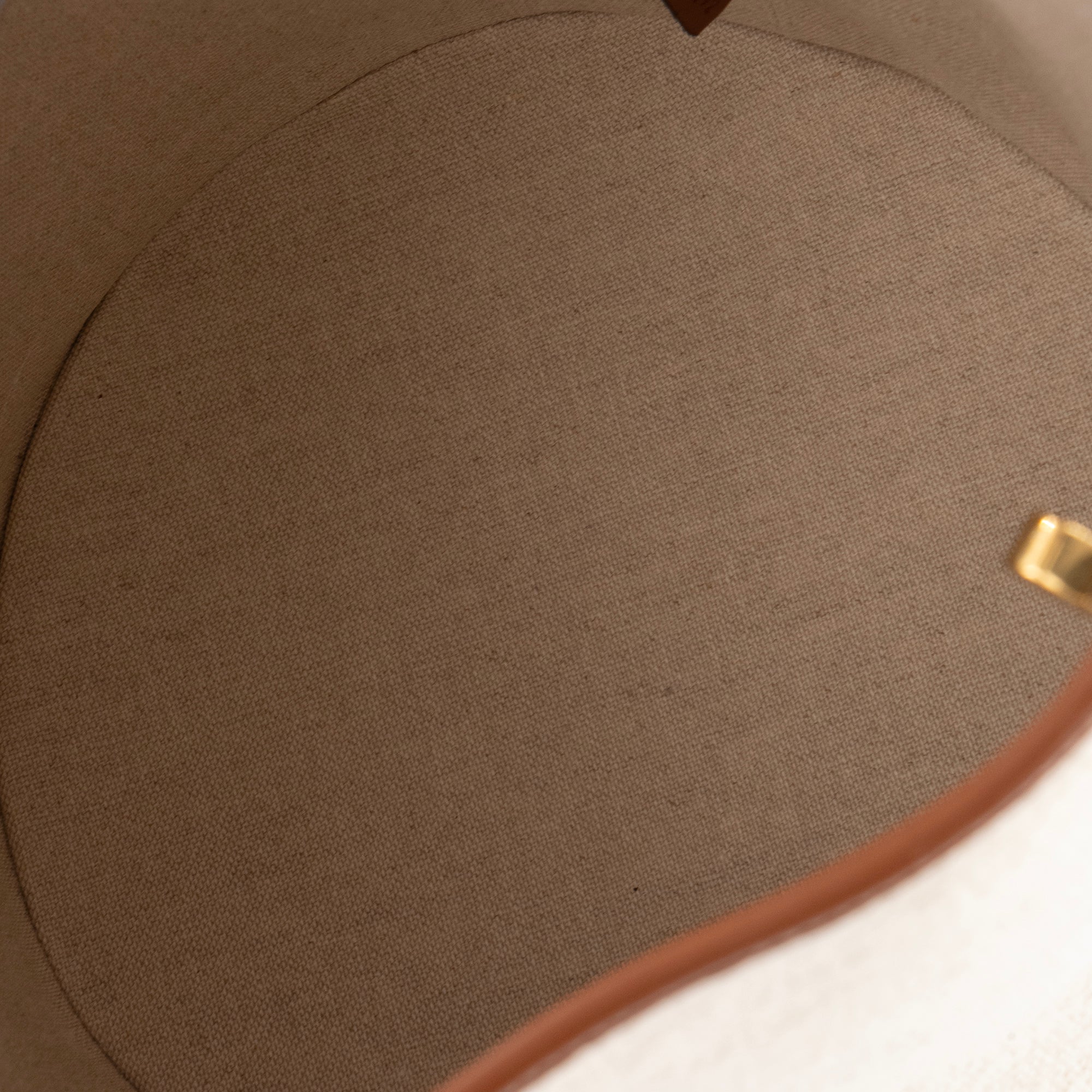 CELINE - Sac à épaule 16 Celine en tweed beige et cuir marron