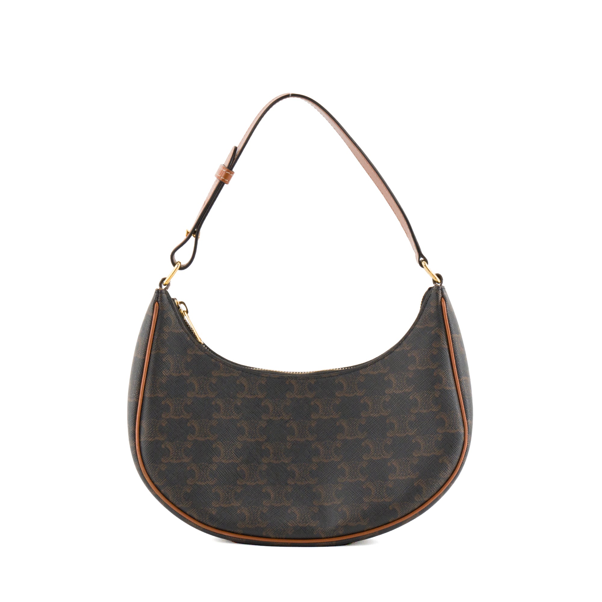CELINE - Sac à épaule Ava Celine en toile enduite monogrammée triomphe marron