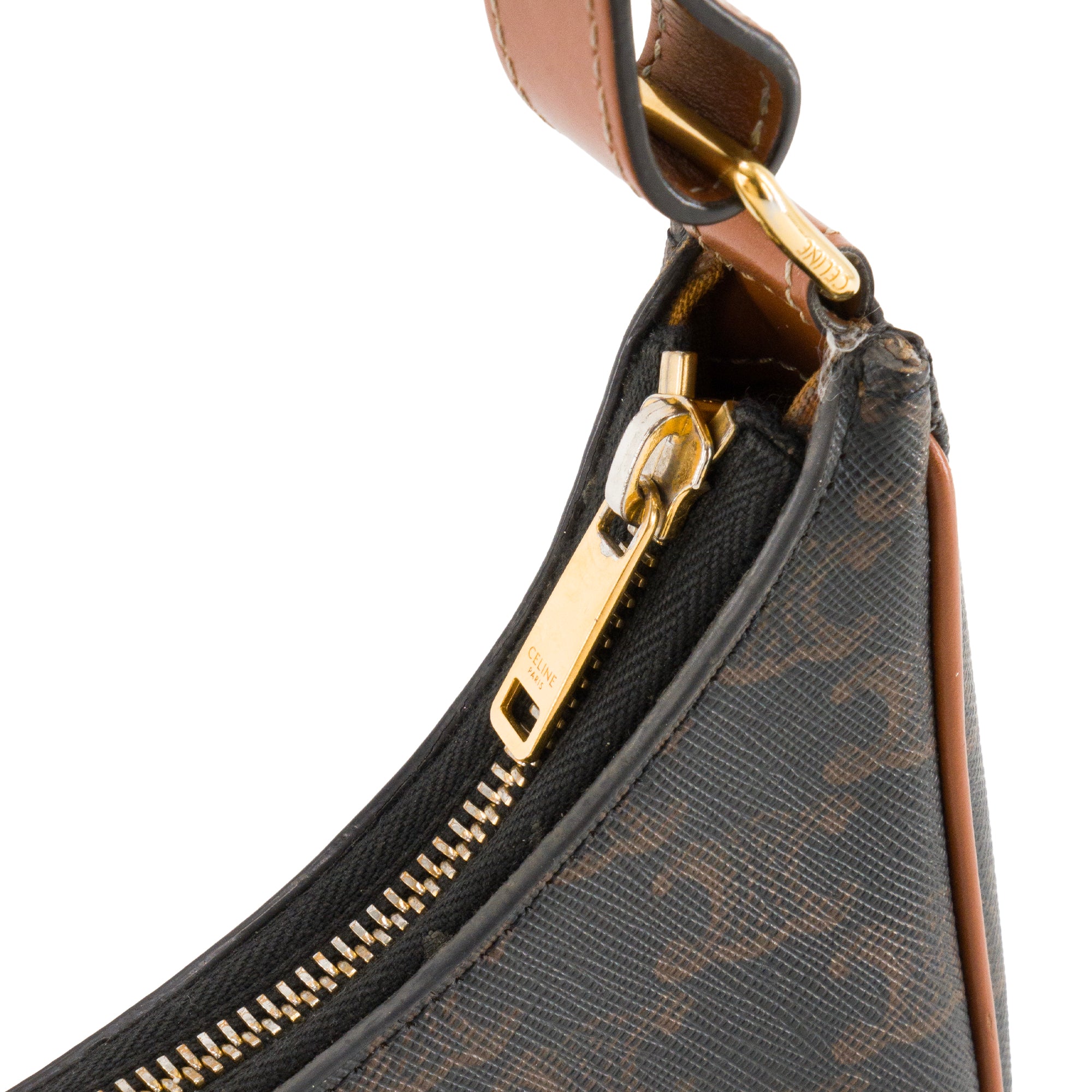 CELINE - Sac à épaule Ava Celine en toile enduite monogrammée triomphe marron