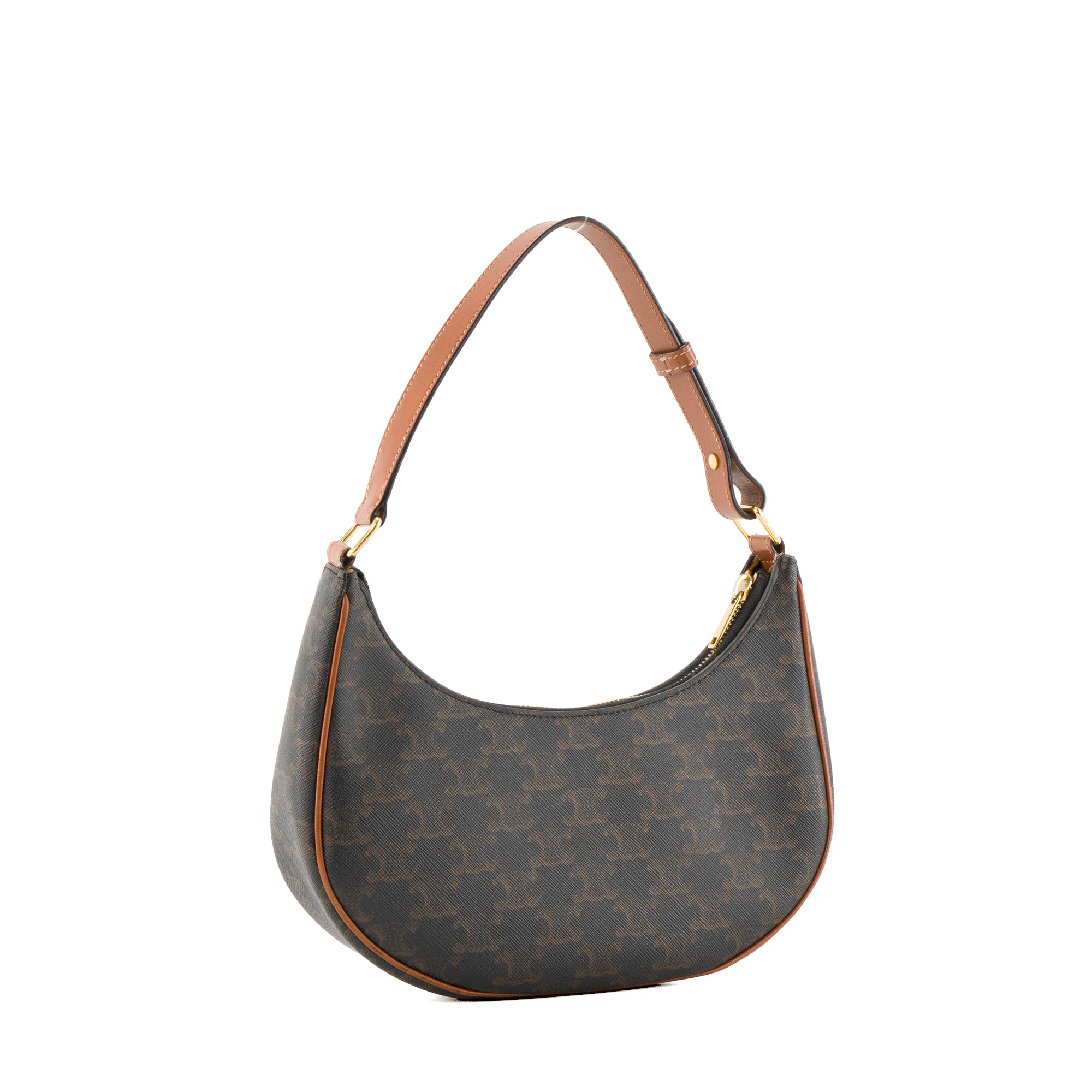 CELINE - Sac à épaule Ava Celine en toile enduite monogrammée triomphe marron