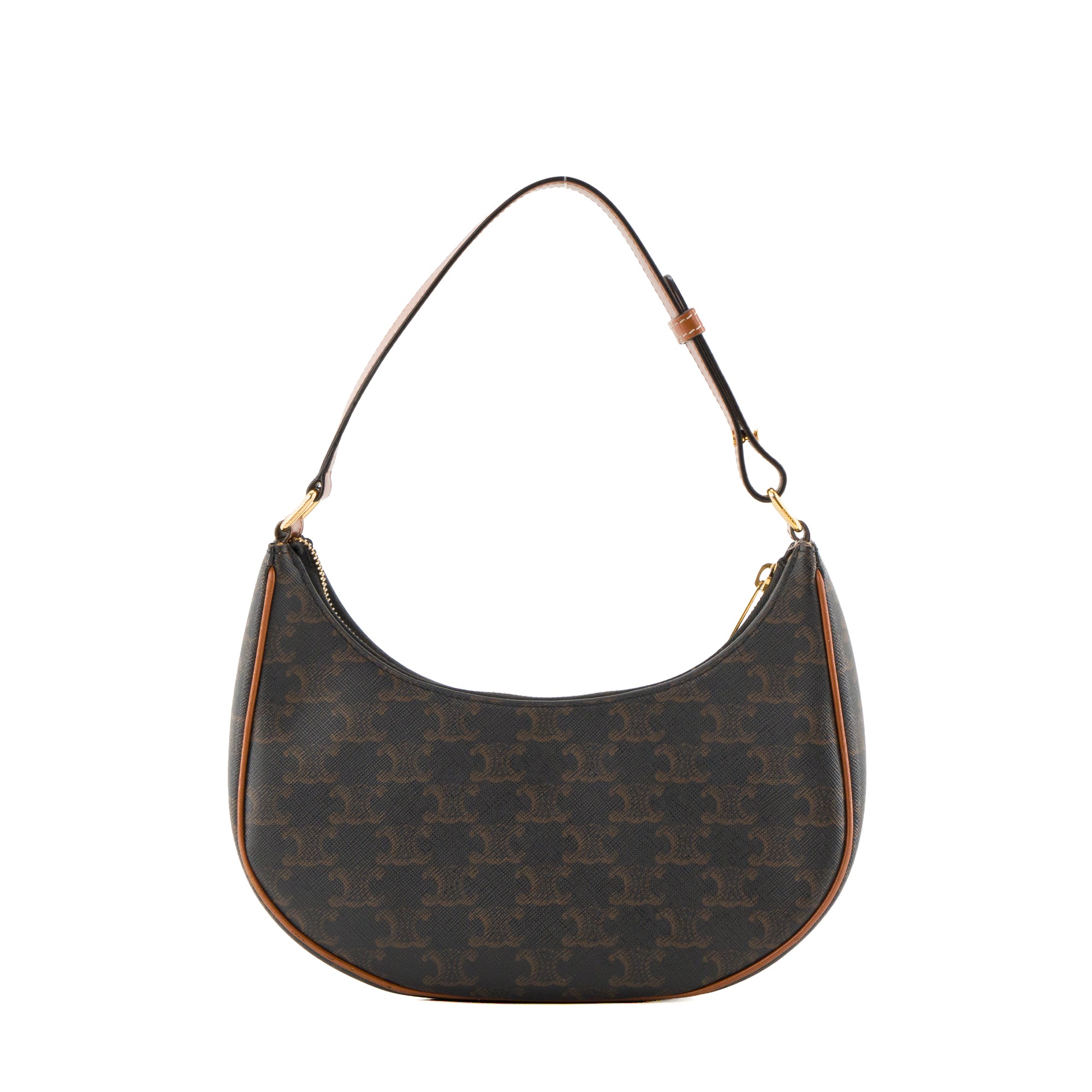 CELINE - Sac à épaule Ava Celine en toile enduite monogrammée triomphe marron