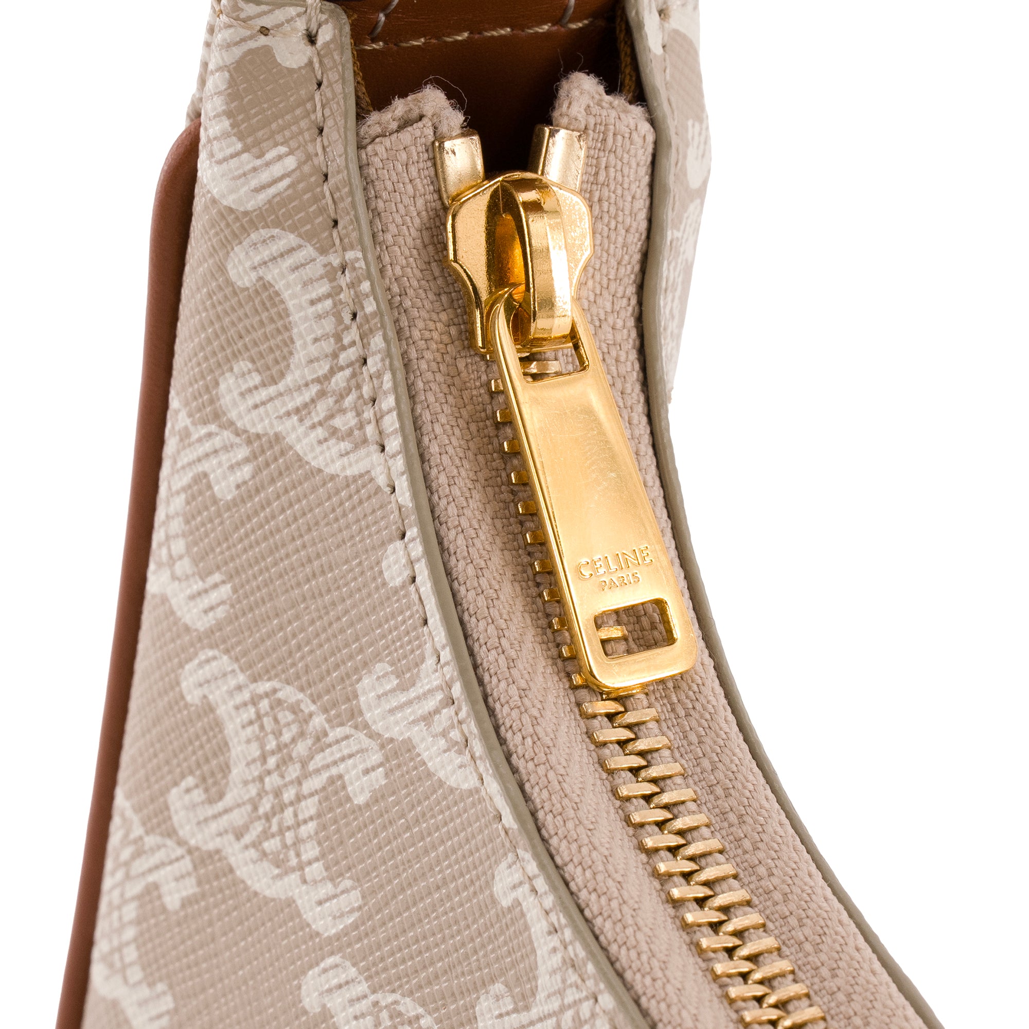 CELINE - Sac à épaule Ava Celine en toile enduite triomphe beige