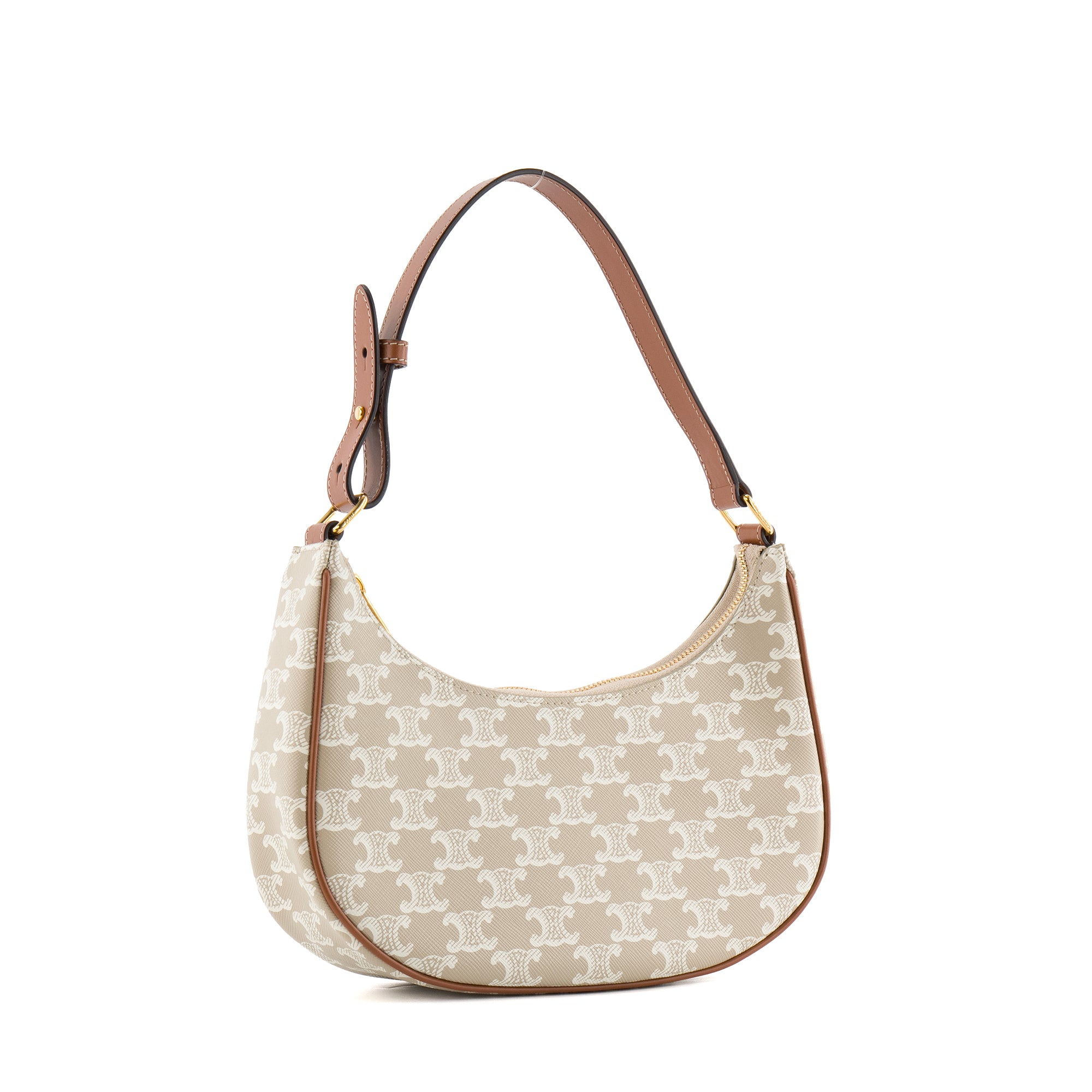CELINE - Sac à épaule Ava Celine en toile enduite triomphe beige