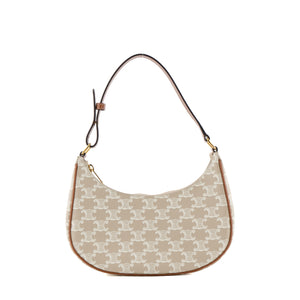 CELINE - Sac à épaule Ava Celine en toile enduite triomphe beige