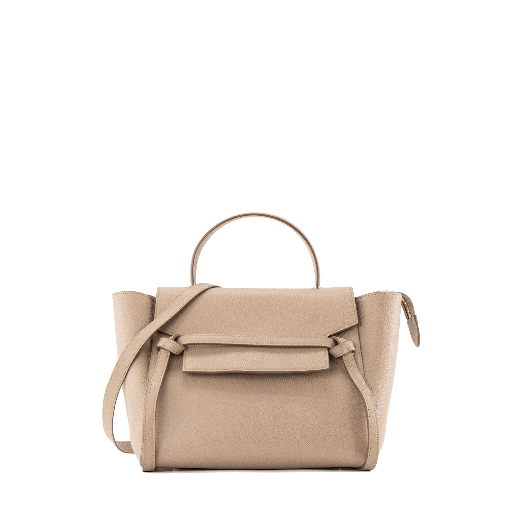 CELINE - Sac à épaule Belt Celine en cuir grainé beige