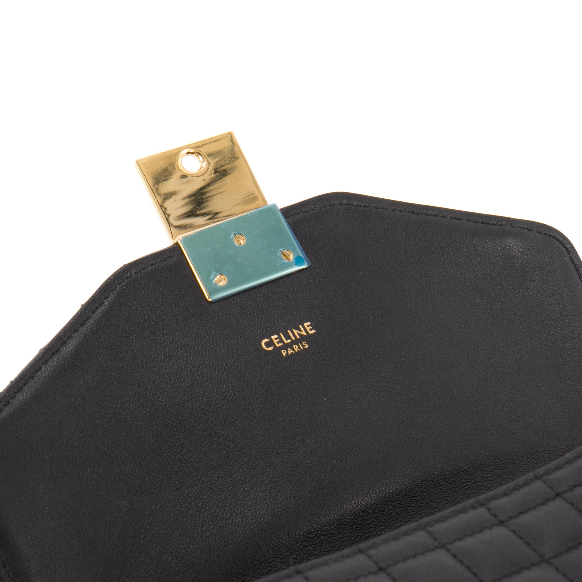 CELINE - Sac à épaule C Celine en cuir matelassé noir