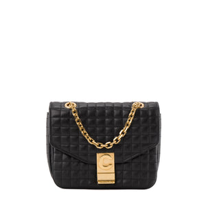 CELINE - Sac à épaule C Celine en cuir matelassé noir